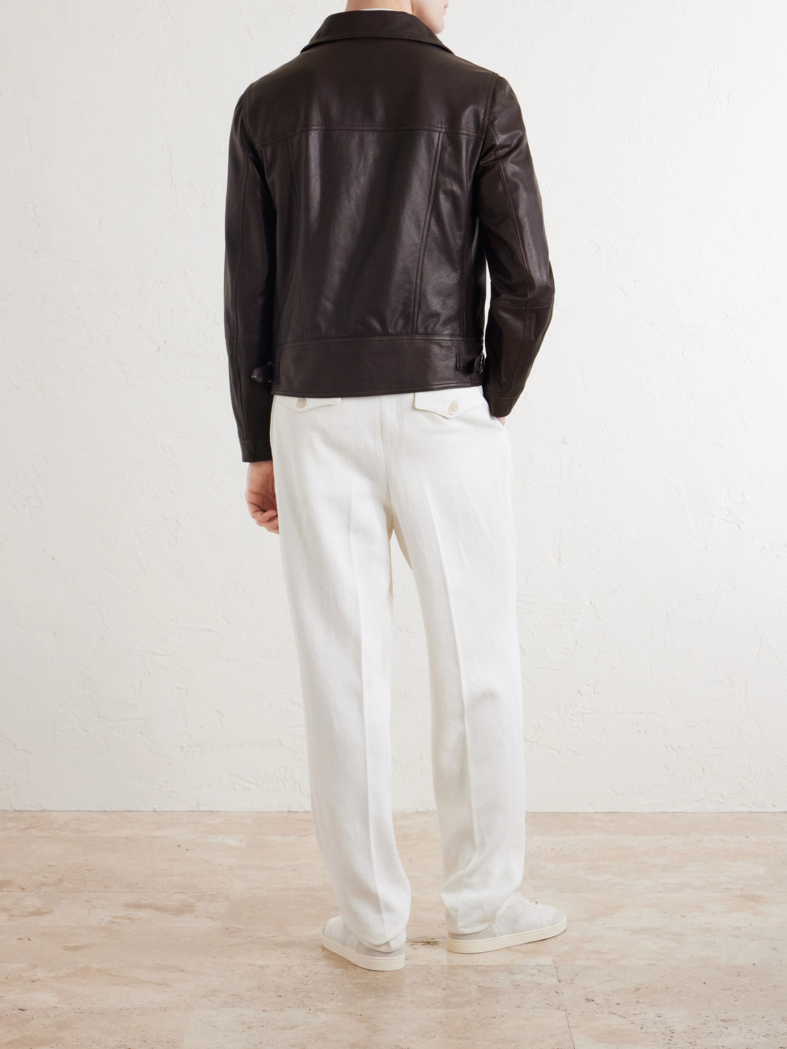  Brunello Cucinelli - Leather Jacket - Men - Brown - M 
