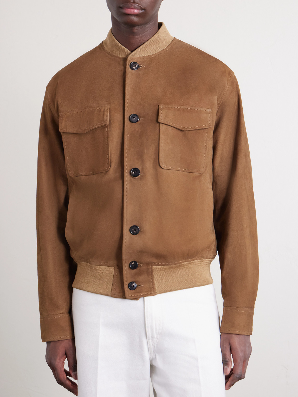  Slowear - Suede Bomber Jacket - Men - Brown - It 46 