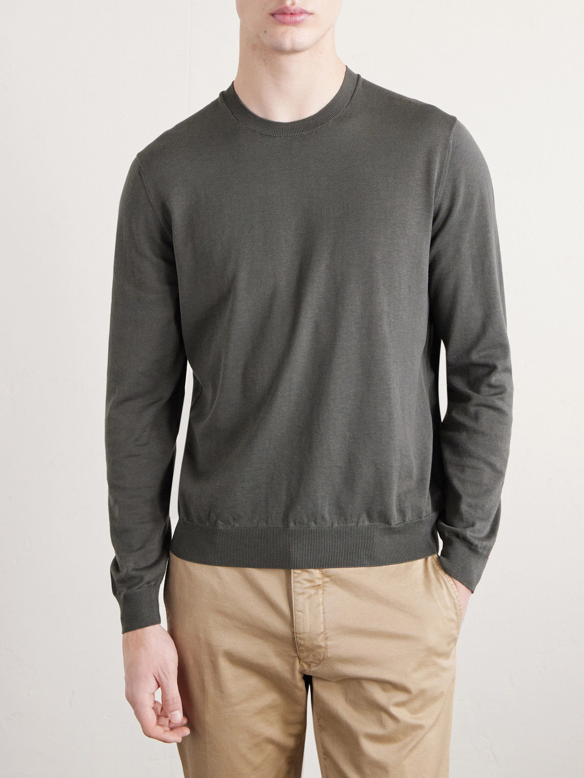 Cotton And Silk-Blend Sweater