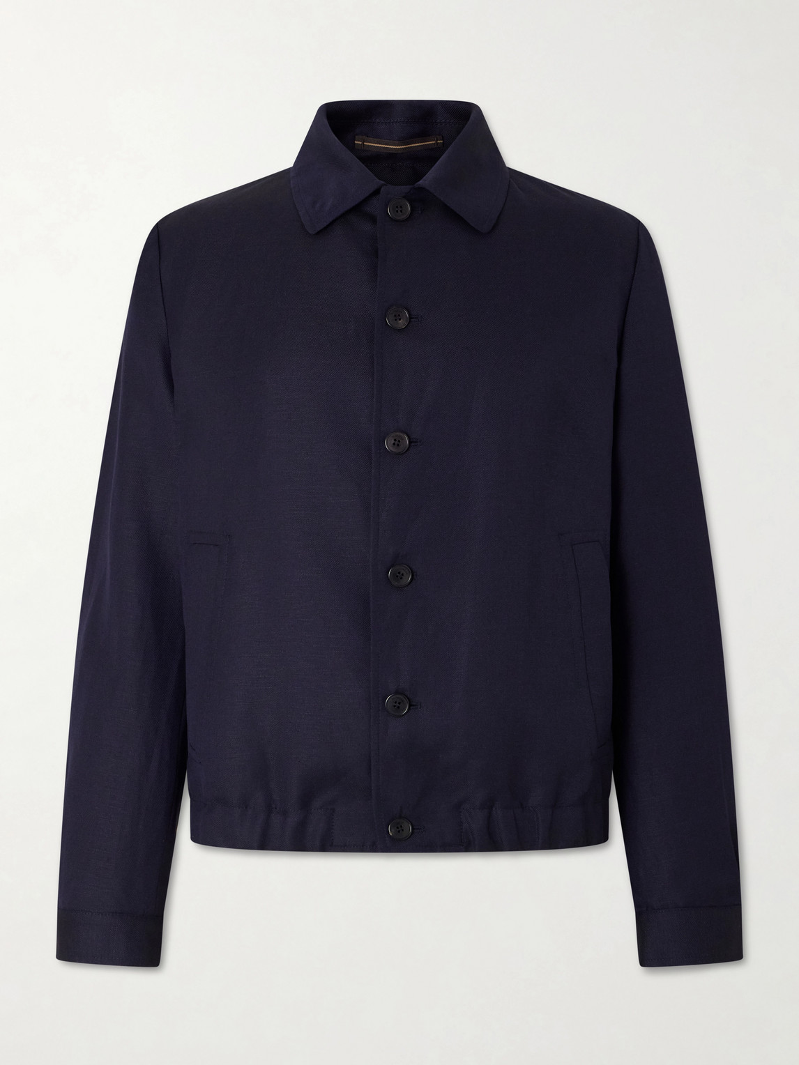 Slowear Wool And Linen-blend Bomber In Black