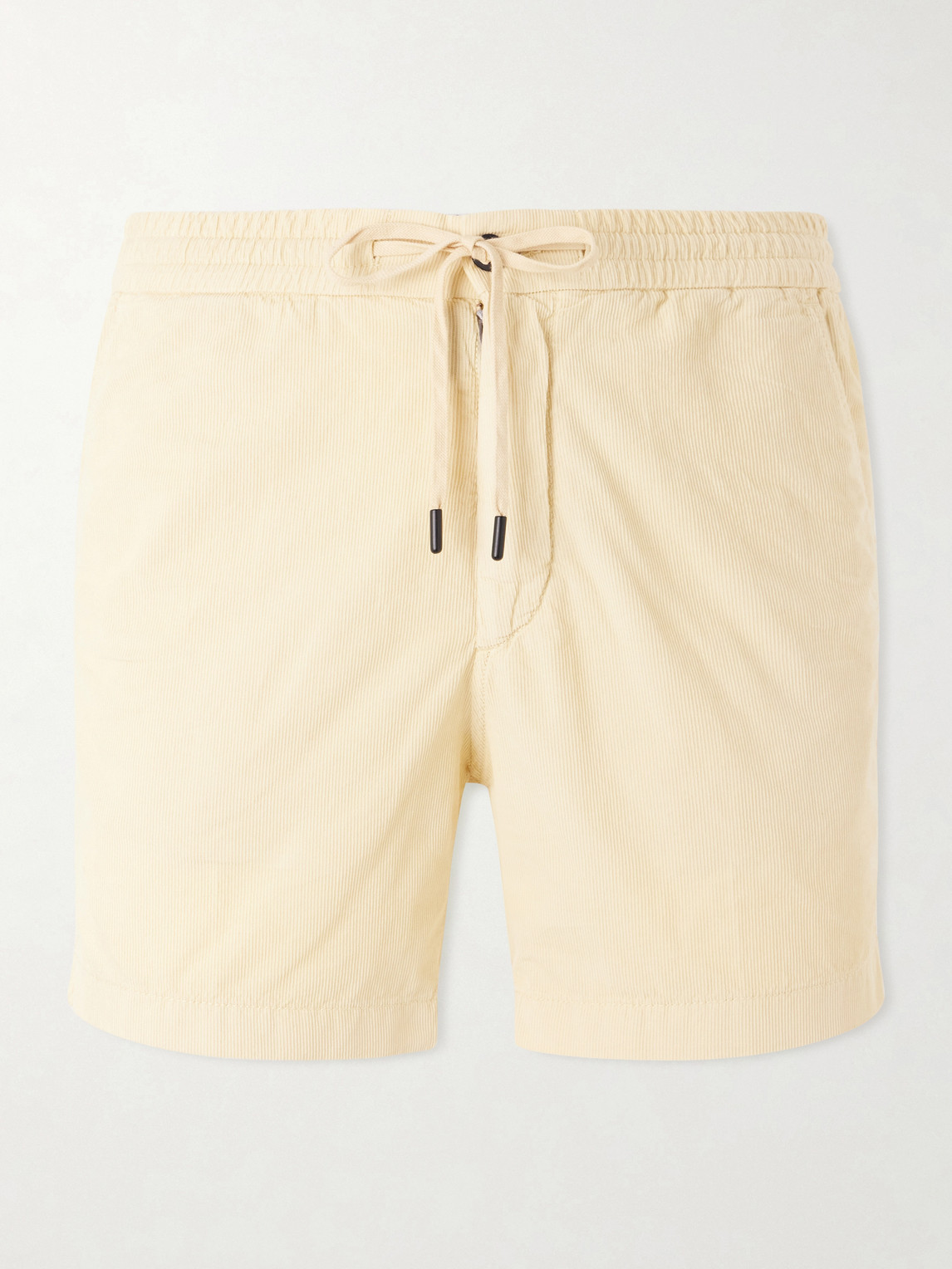 Slowear Straight-leg Cotton-corduroy Drawstring Shorts In Neutral