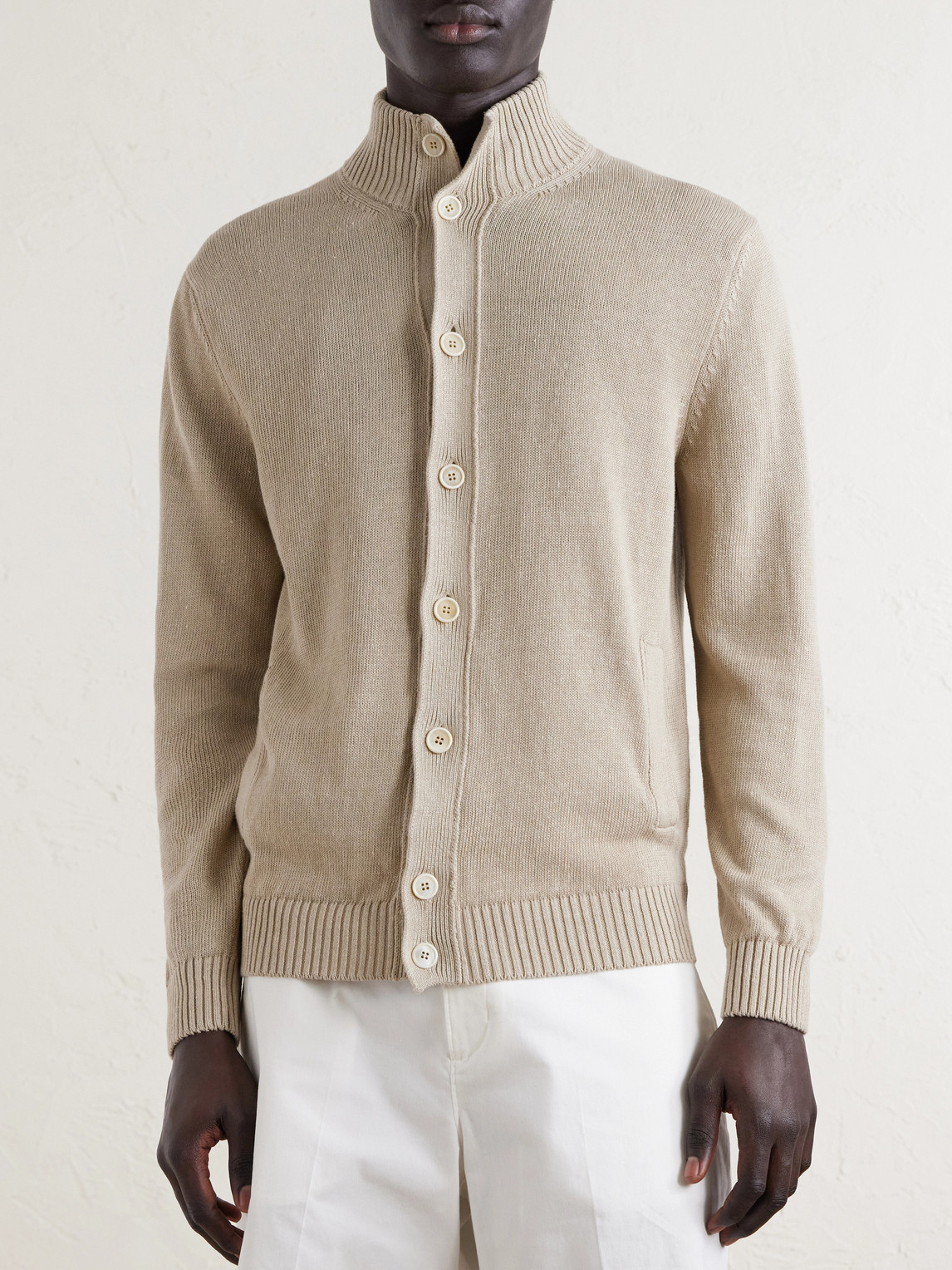  Slowear - Linen And Cotton-blend Cardigan - Men - Neutrals - It 46 