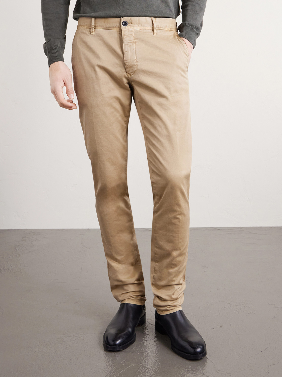 Tapered Stretch-Cotton Gabardine Trousers Slim-Fit