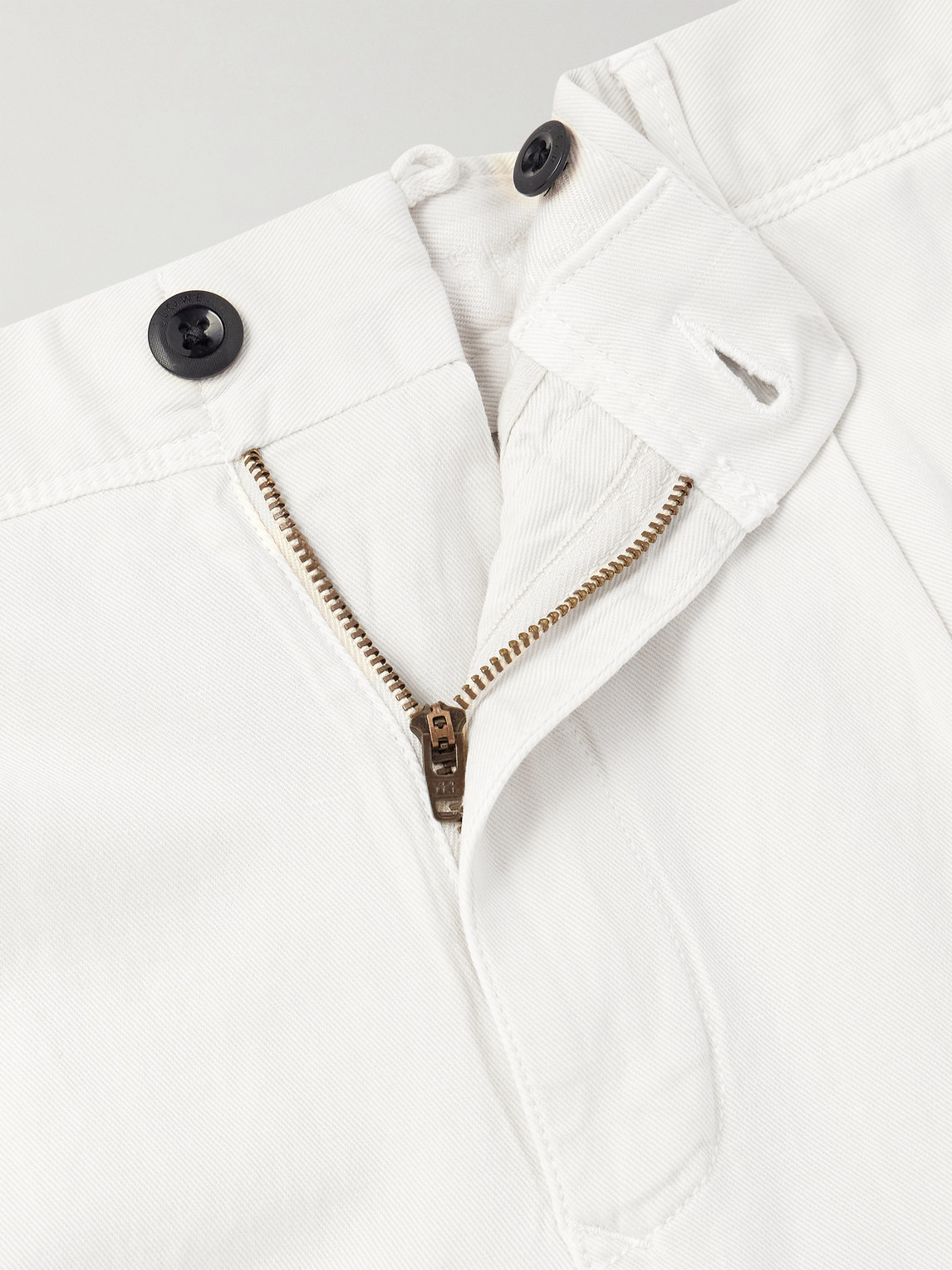 Tapered Pleated Stretch-Cotton And Linen-Blend Gabardine Trousers