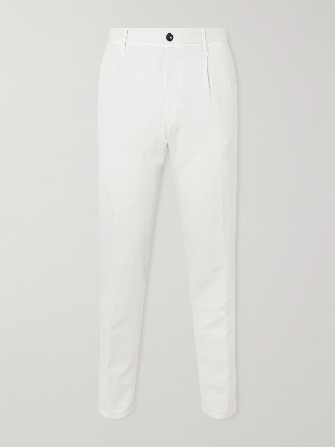 Slowear Tapered Pleated Stretch-Cotton and Linen-Blend Gabardine Trousers UK/US 34