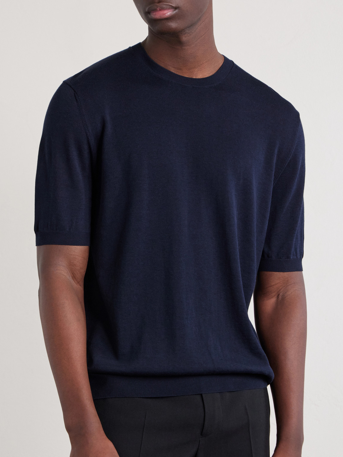 Cotton And Silk-Blend T-Shirt
