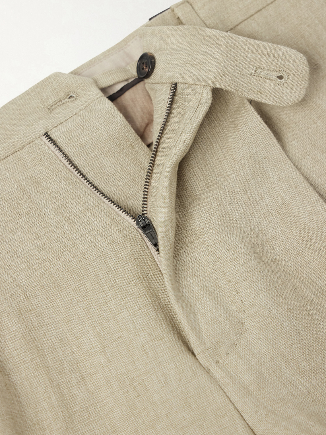 Incotex Straight-Leg Pleated Linen Trousers