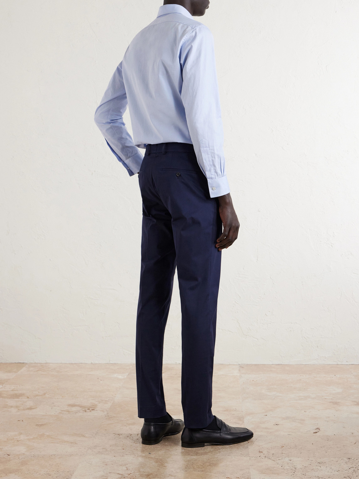 Tapered Stretch-Cotton Trousers