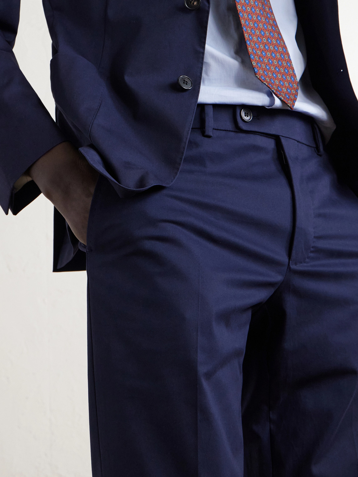 Tapered Stretch-Cotton Trousers