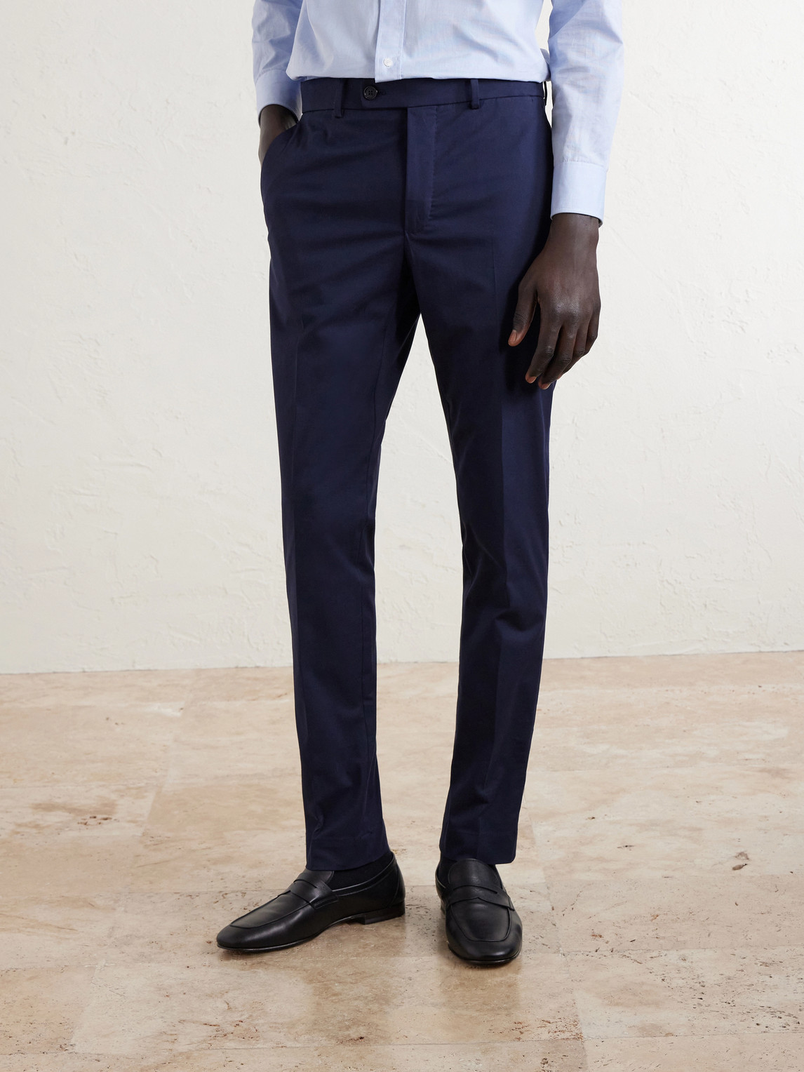 Tapered Stretch-Cotton Trousers