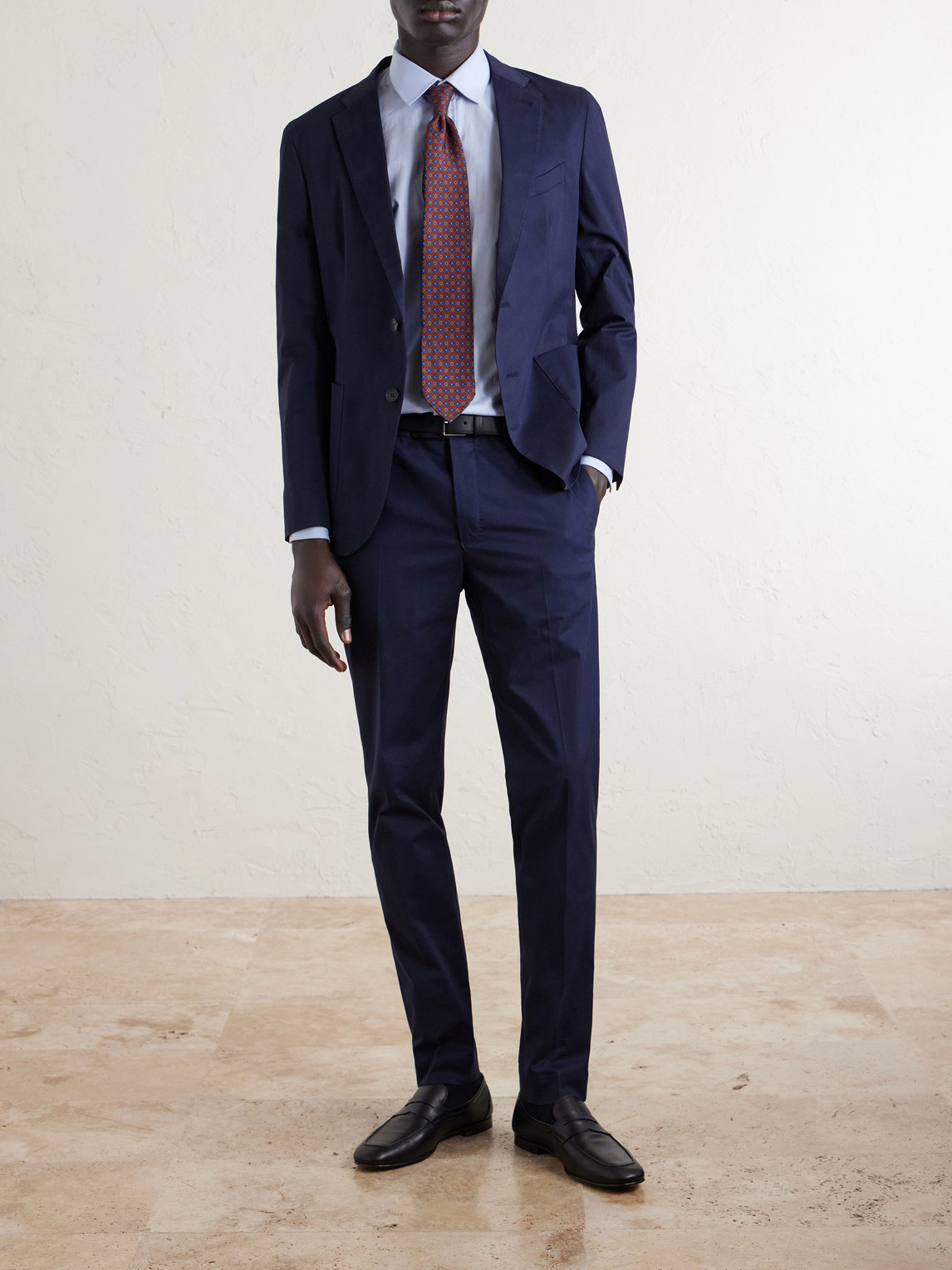 Tapered Stretch-Cotton Trousers