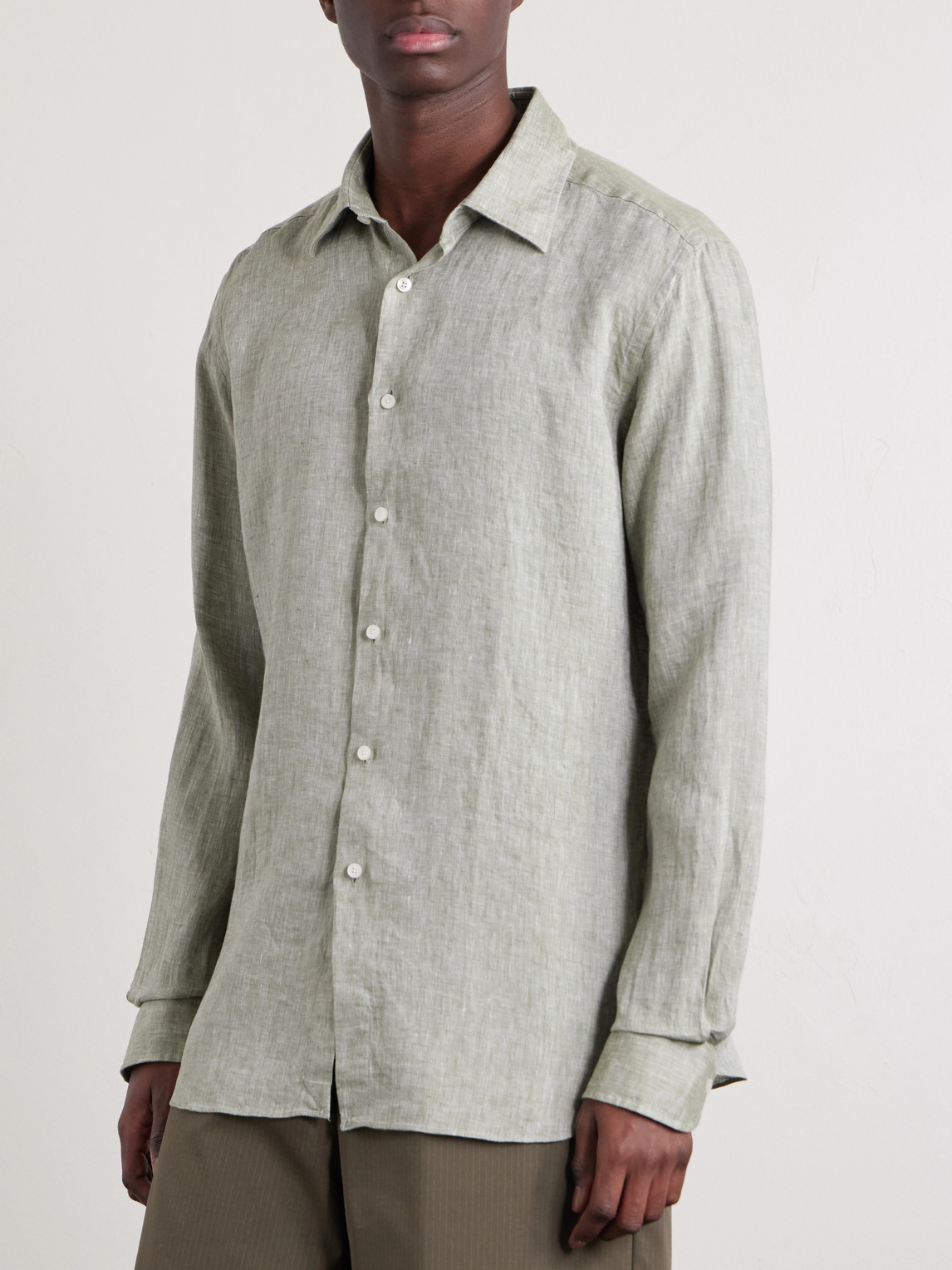  Slowear - Linen Shirt - Men - Green - Eu 38 