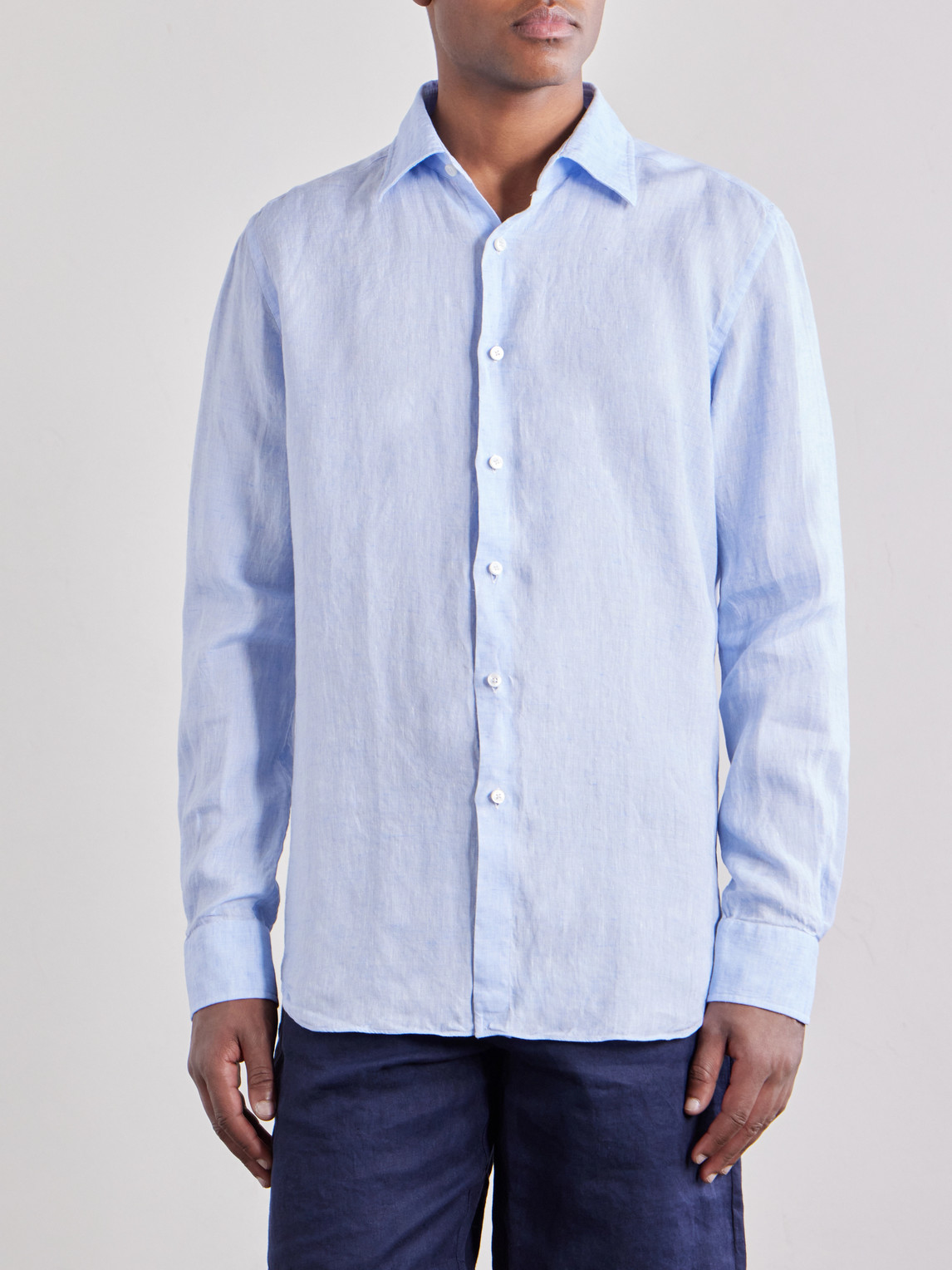  Slowear - Linen Shirt - Men - Blue - Eu 37 
