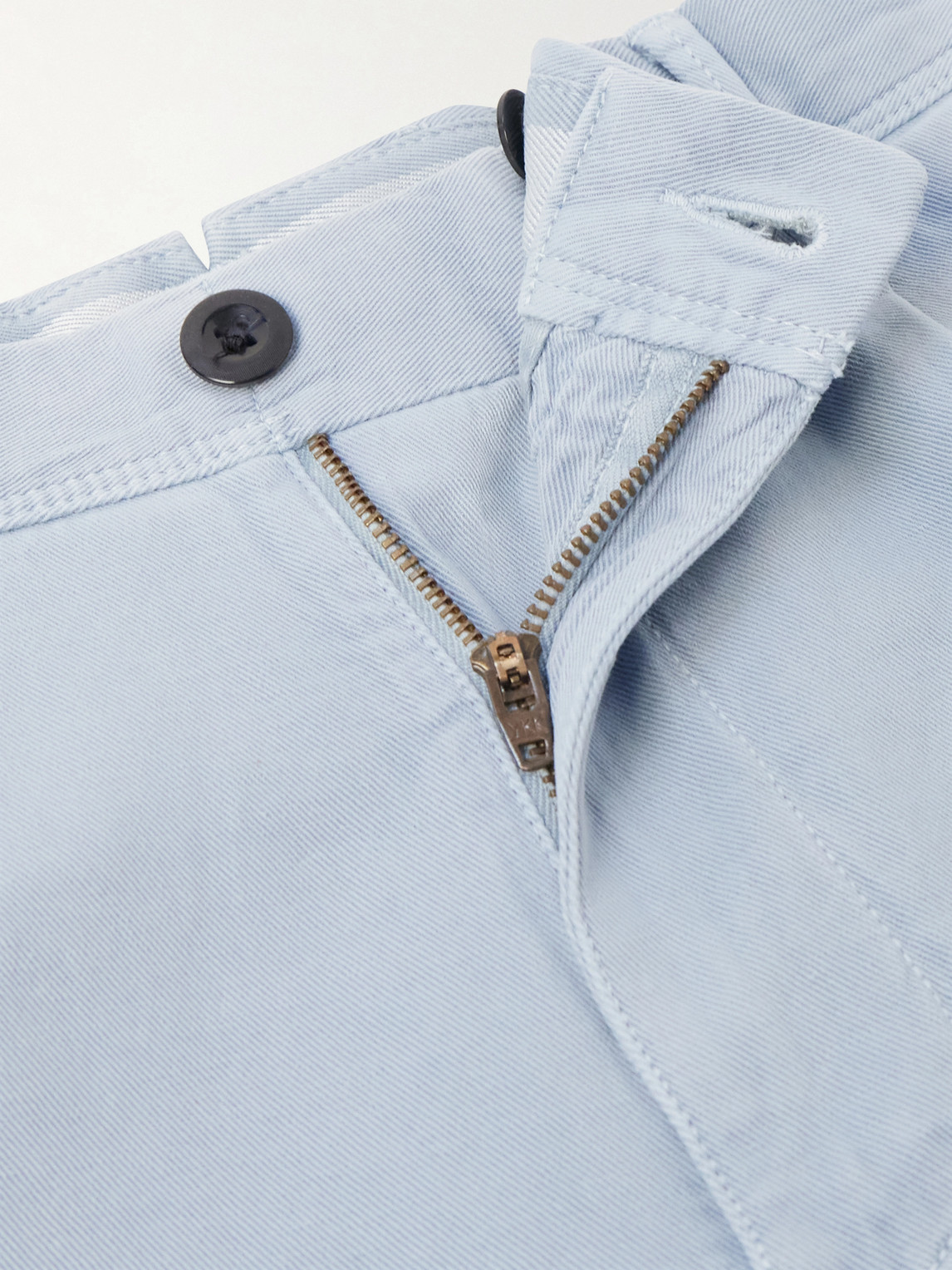 Tapered Pleated Cotton-Blend Gabardine Trousers