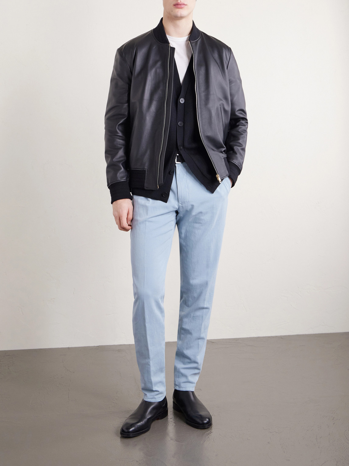 Tapered Pleated Cotton-Blend Gabardine Trousers