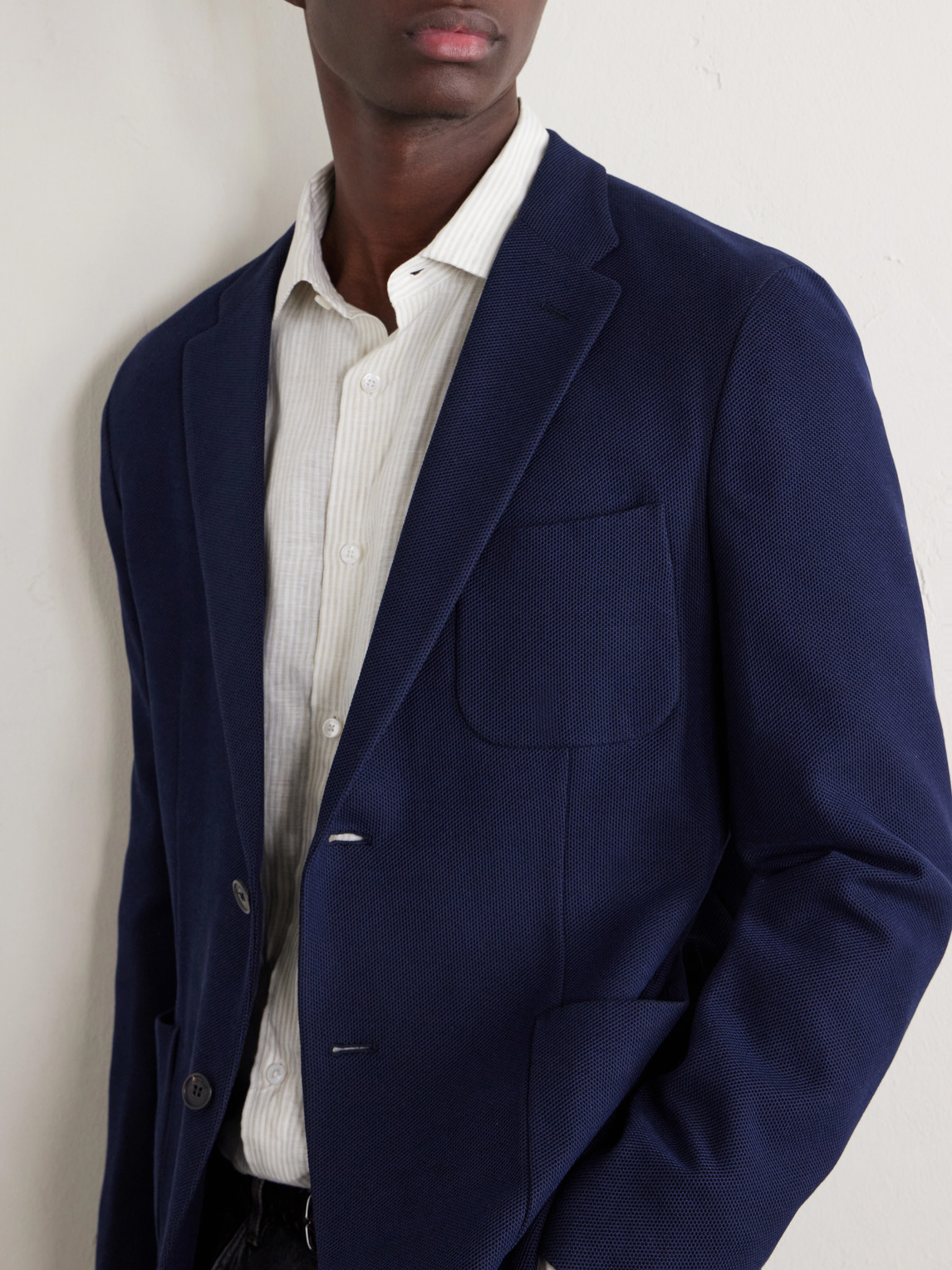 Slowear Cotton-hopsack Blazer In Blue