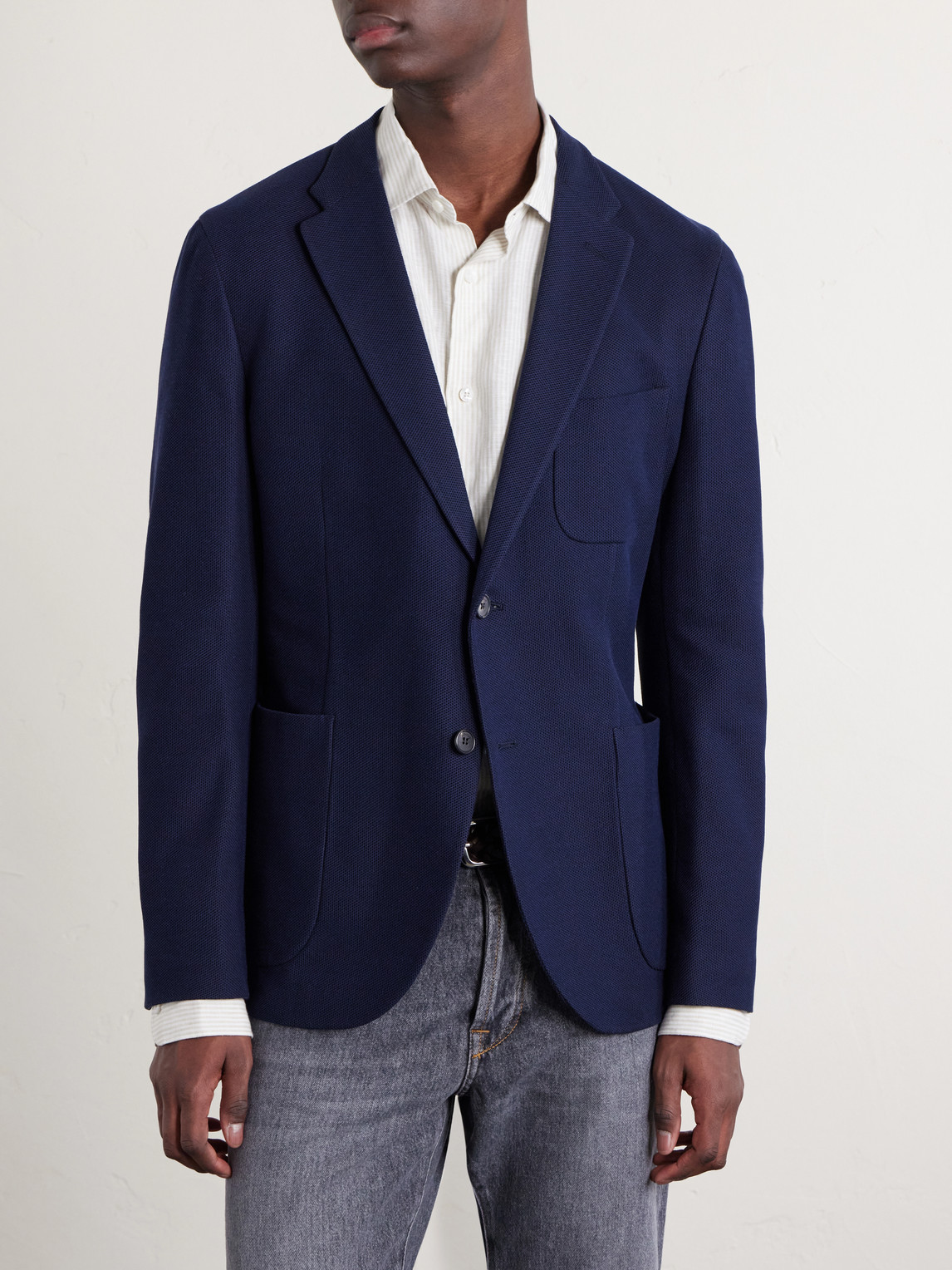  Slowear - Cotton-hopsack Blazer - Men - Blue - It 46 