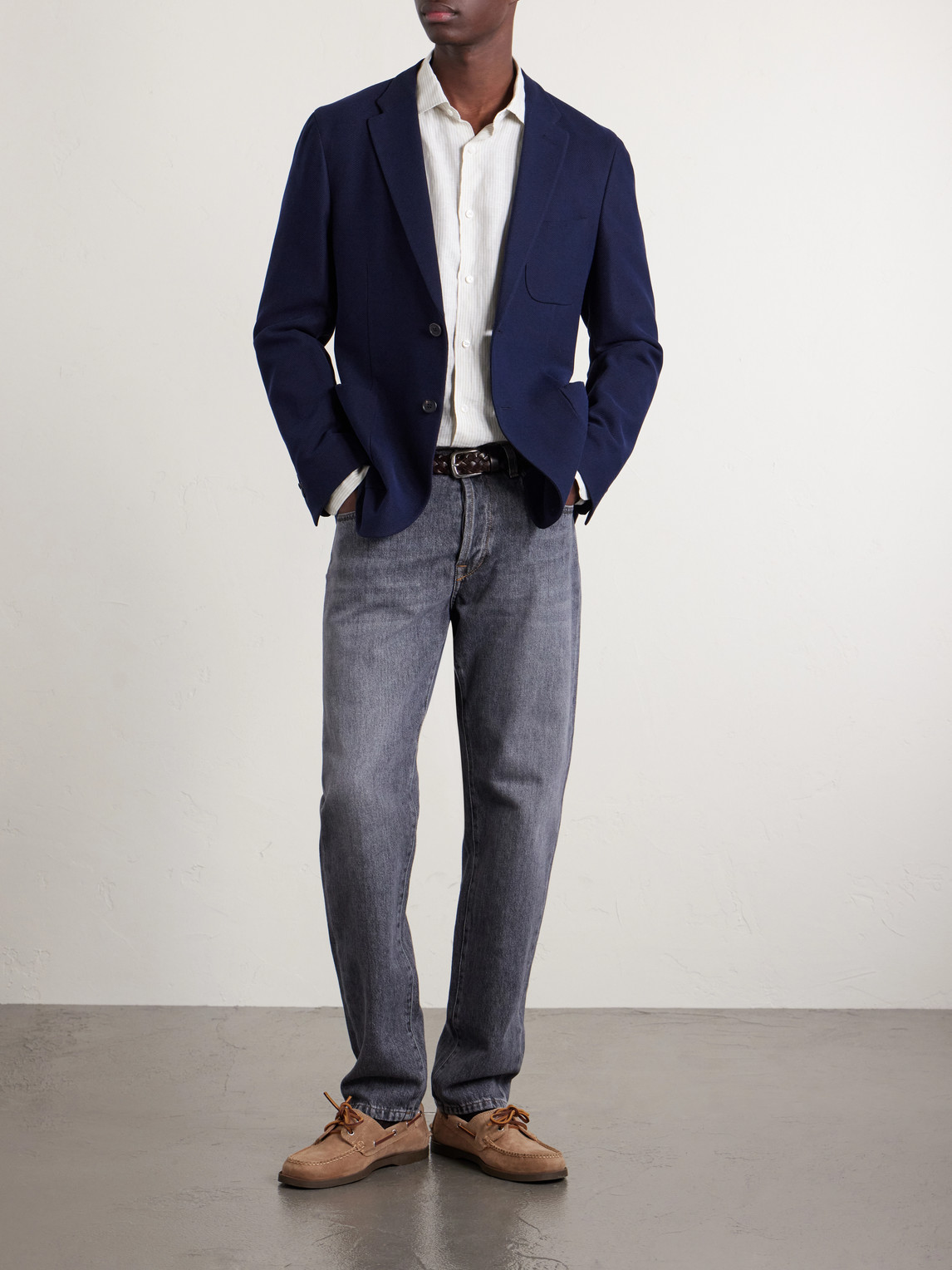 Slowear Cotton-hopsack Blazer In Blue
