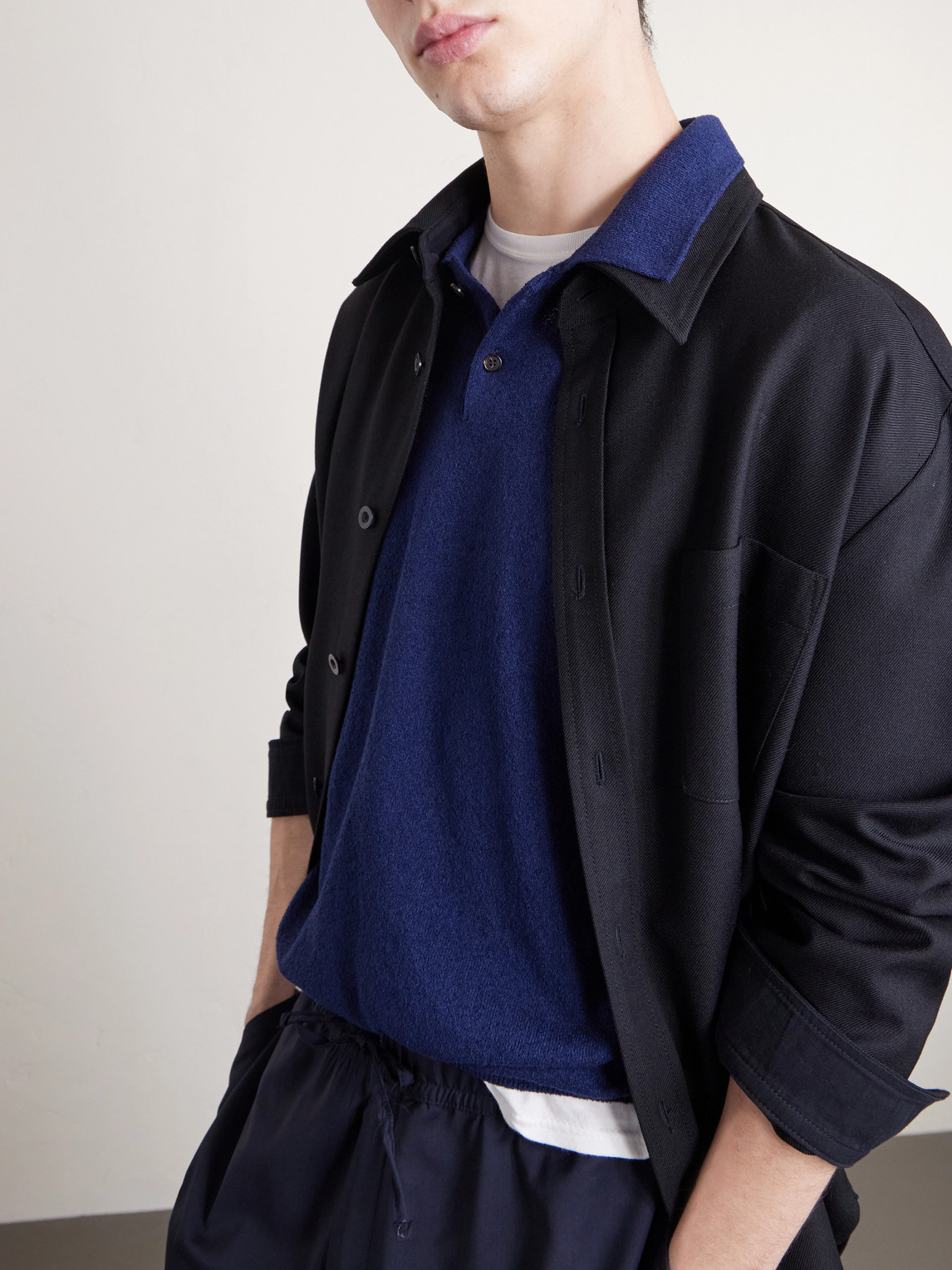 Slim-Fit Cotton-Blend Terry Polo Shirt
