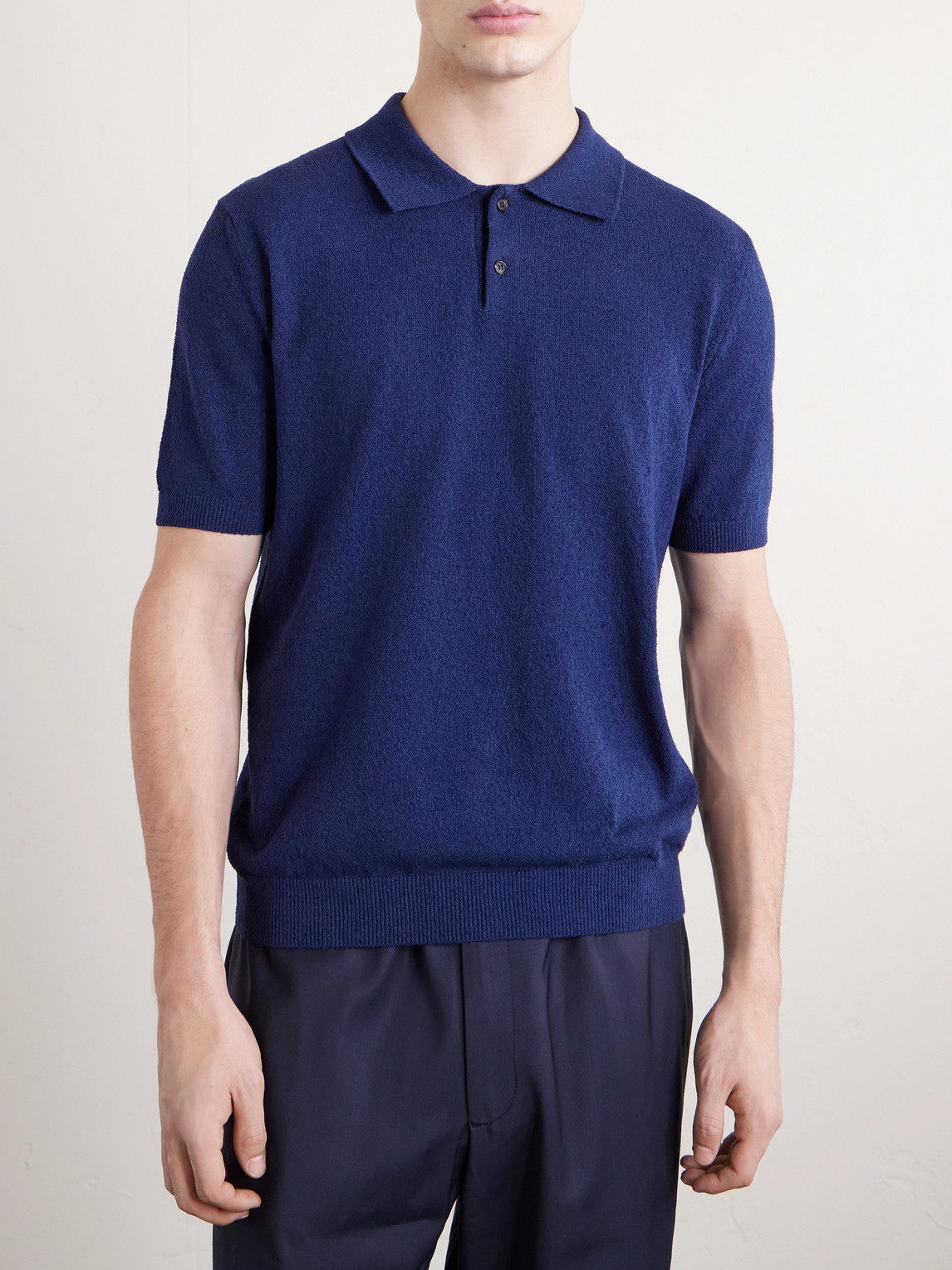 Slim-Fit Cotton-Blend Terry Polo Shirt