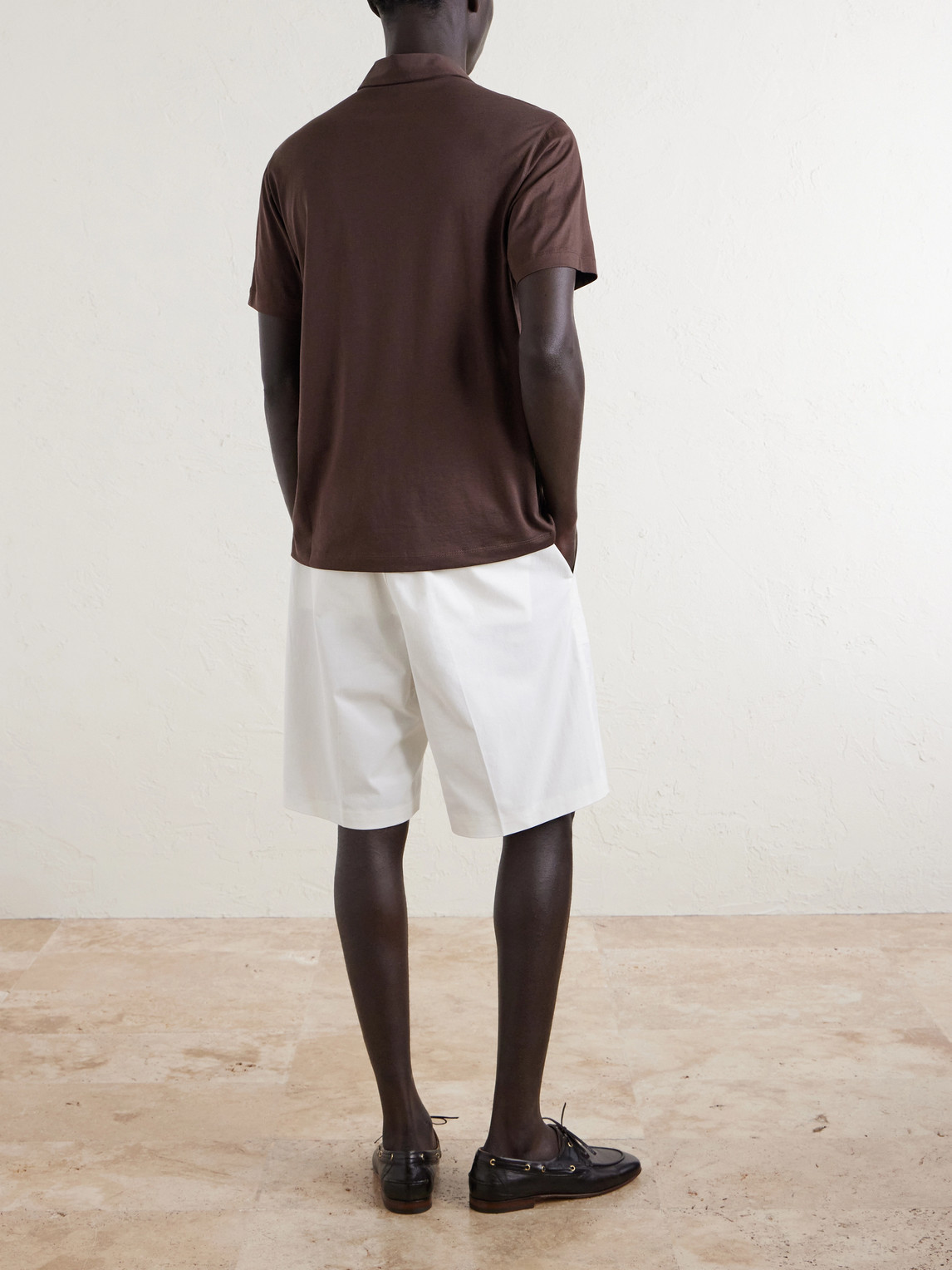 Cotton And Silk-Blend Jersey Polo Shirt