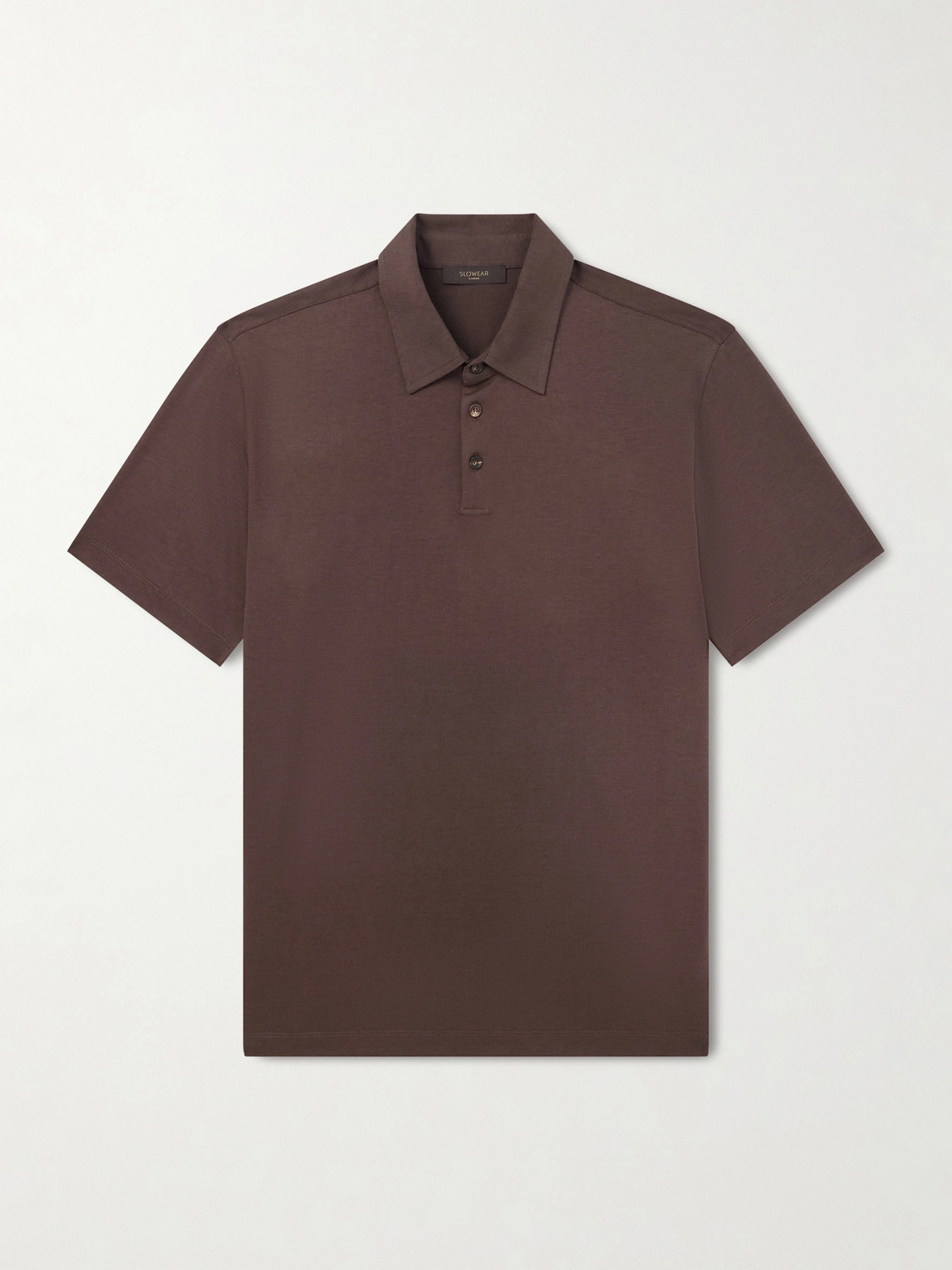 Slowear Cotton And Silk-blend Jersey Polo Shirt In Brown