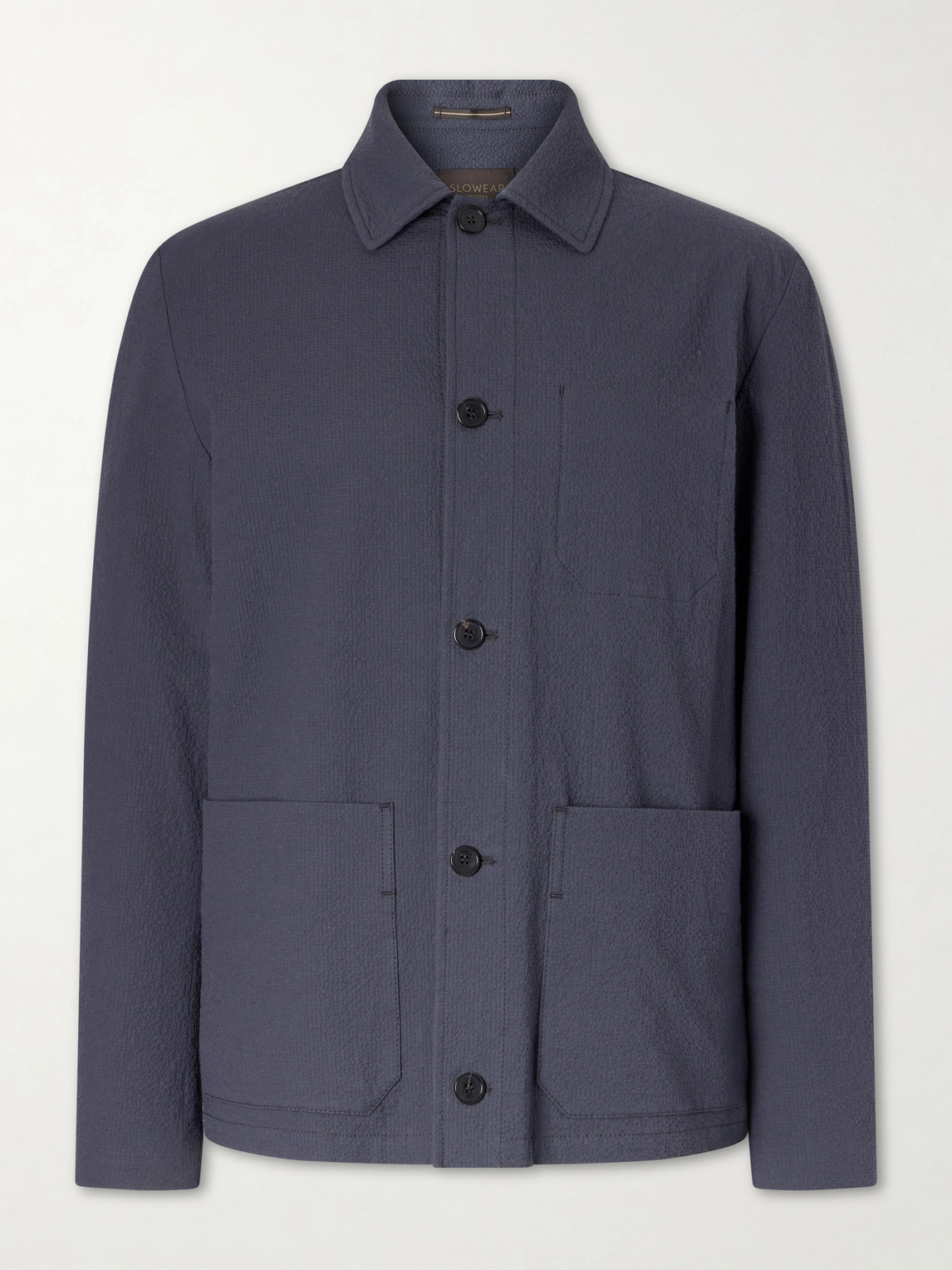Slowear Cotton and Silk-Blend Seersucker Overshirt IT 48