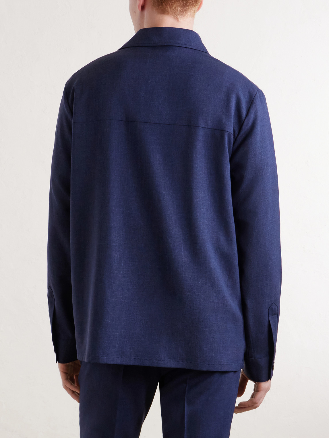 Incotex Wool, Silk And Linen-Blend Overshirt
