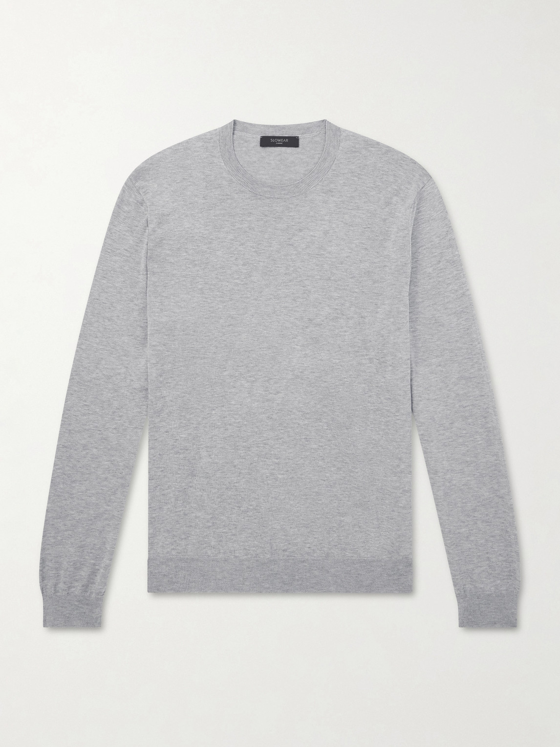 Slowear Slim-fit Cotton And Silk-blend Sweater In Gray