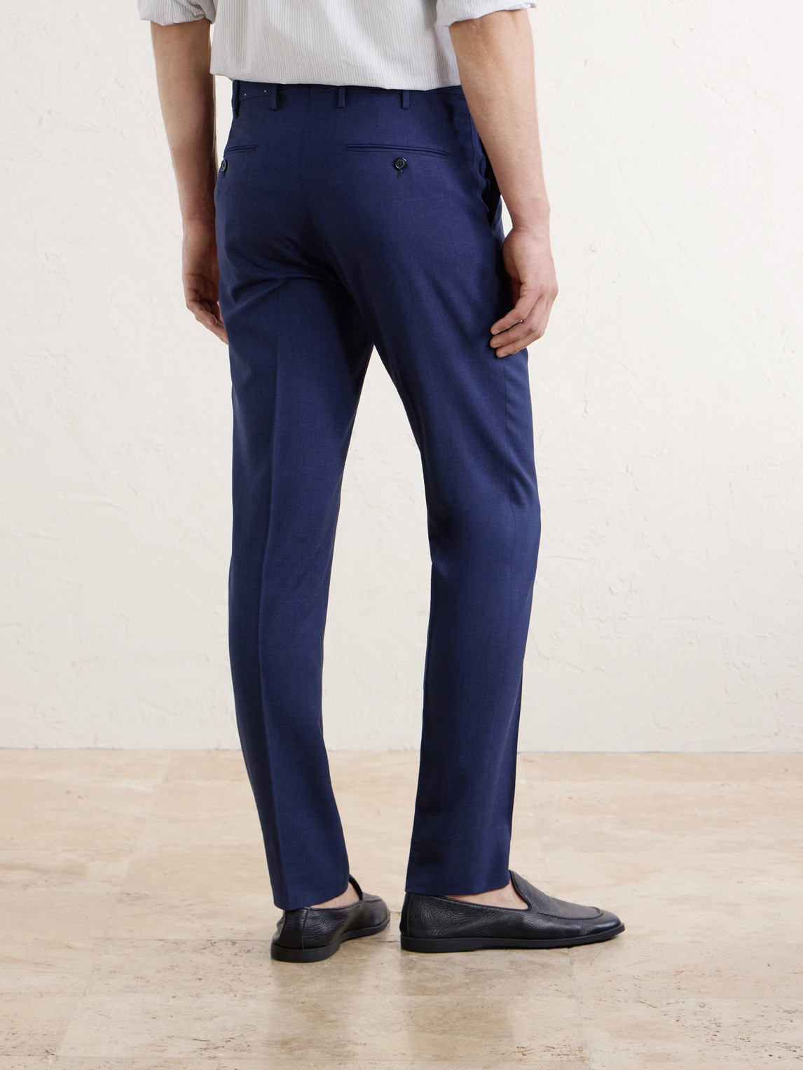 Incotex Straight-Leg Pleated Virgin Wool, Silk And Linen-Blend Trousers