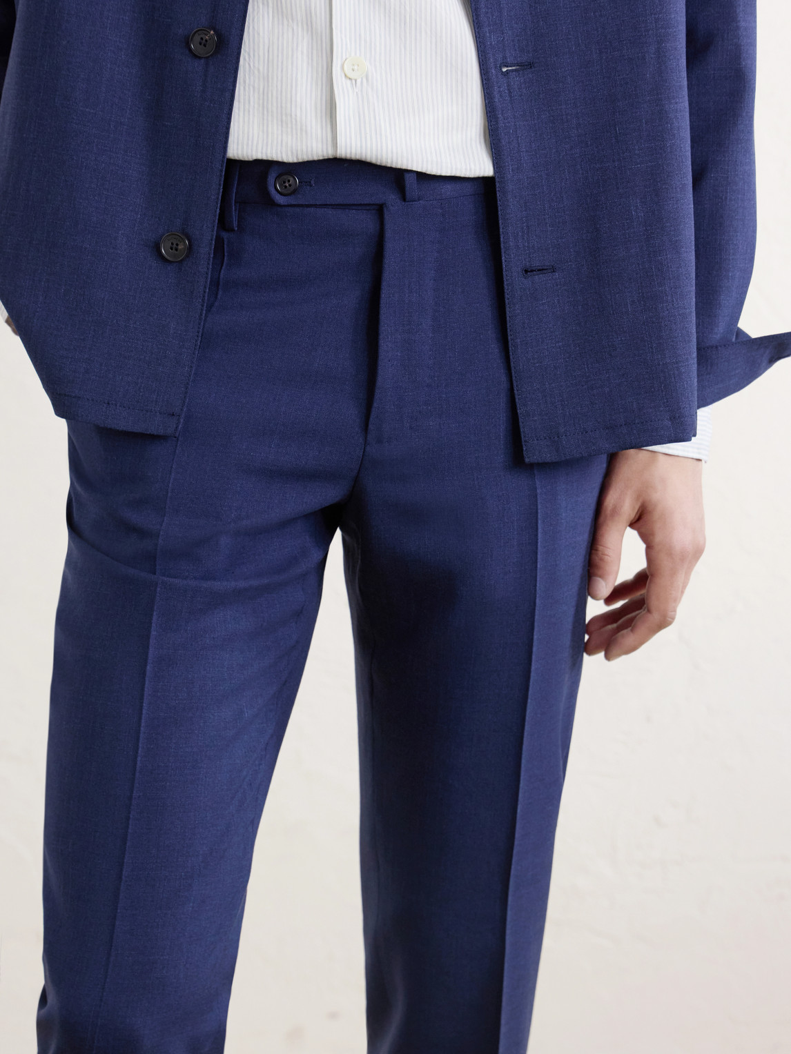 Incotex Straight-Leg Pleated Virgin Wool, Silk And Linen-Blend Trousers