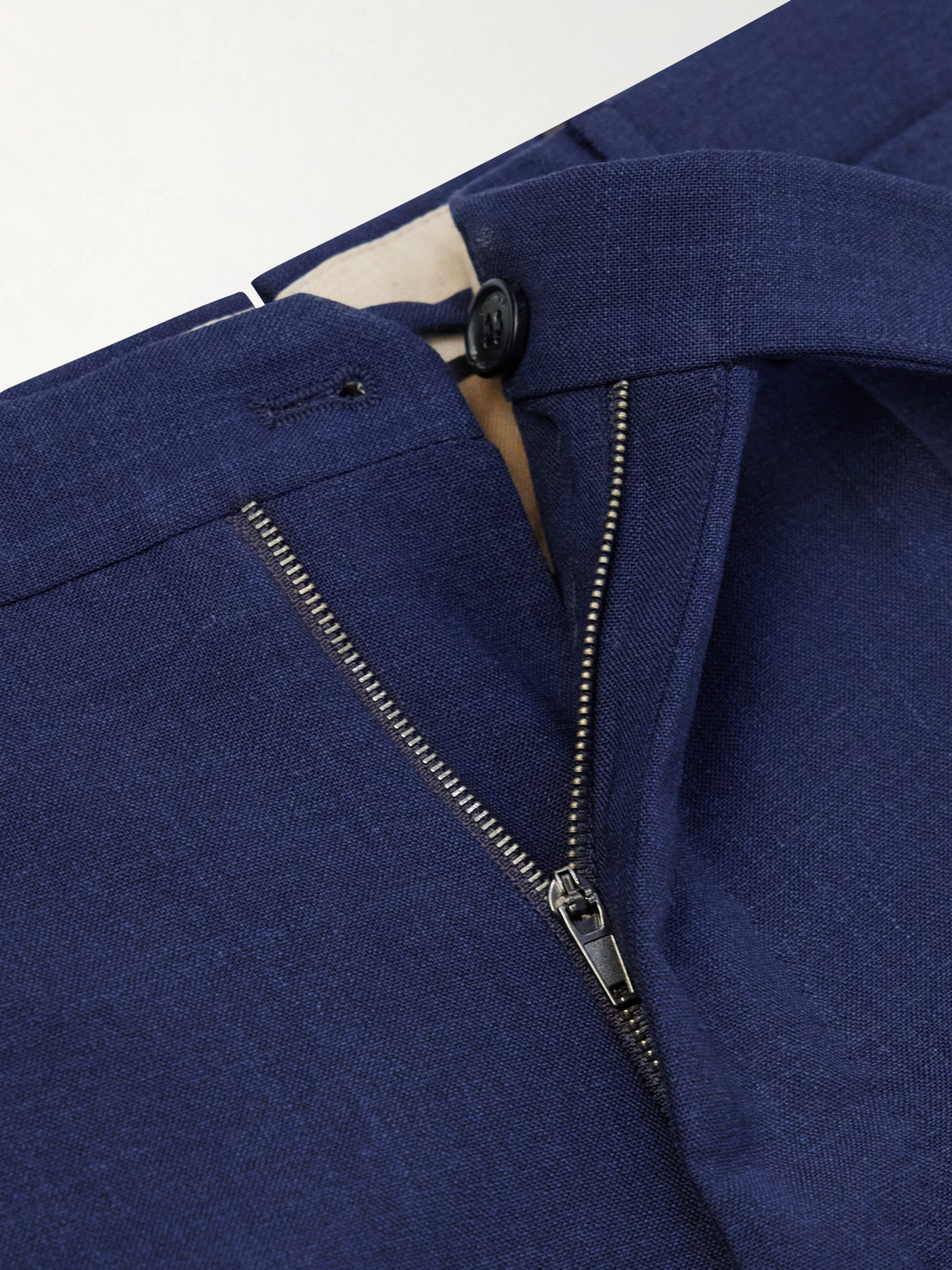 Incotex Straight-Leg Pleated Virgin Wool, Silk And Linen-Blend Trousers