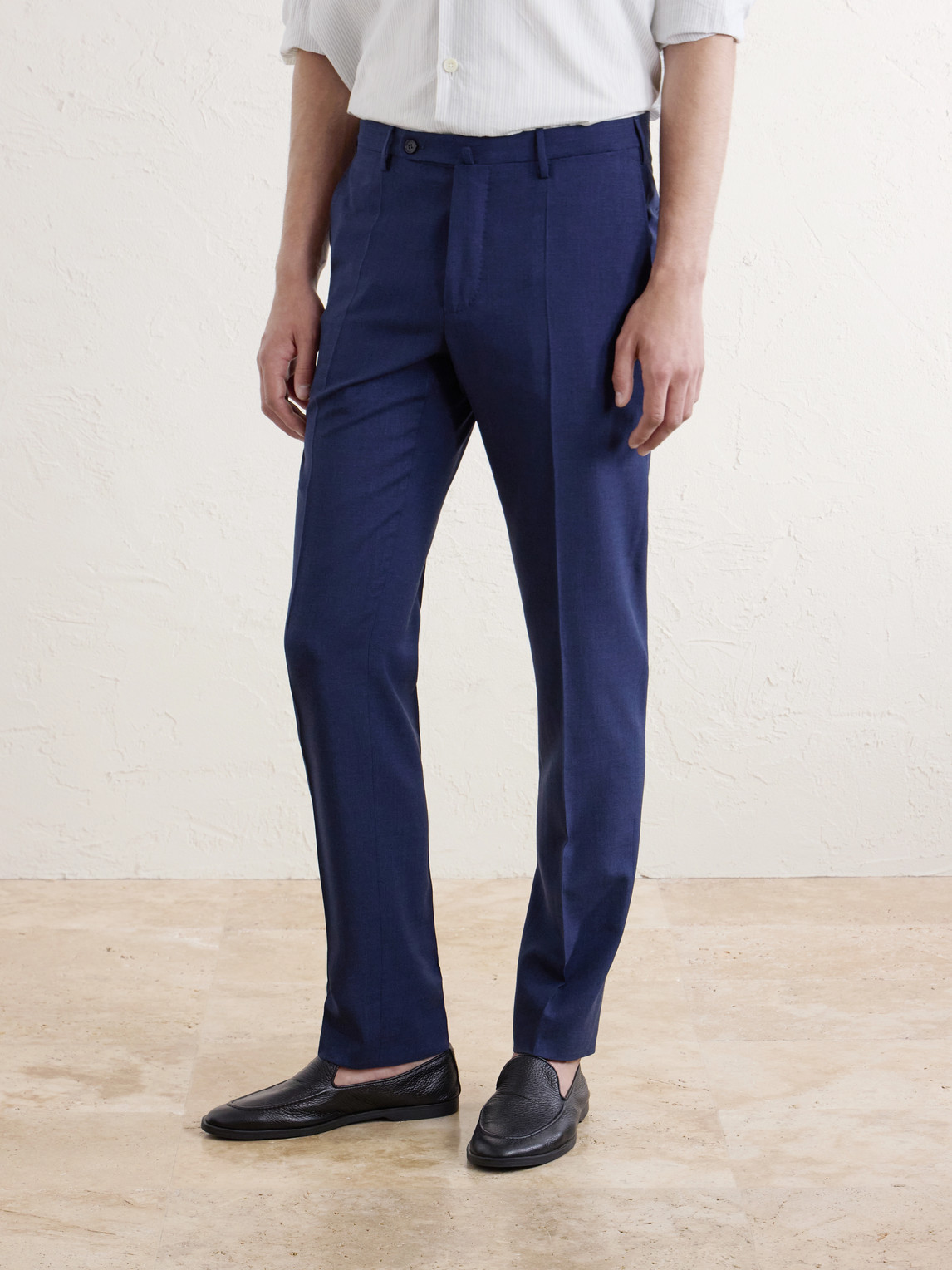 Incotex Straight-Leg Pleated Virgin Wool, Silk And Linen-Blend Trousers