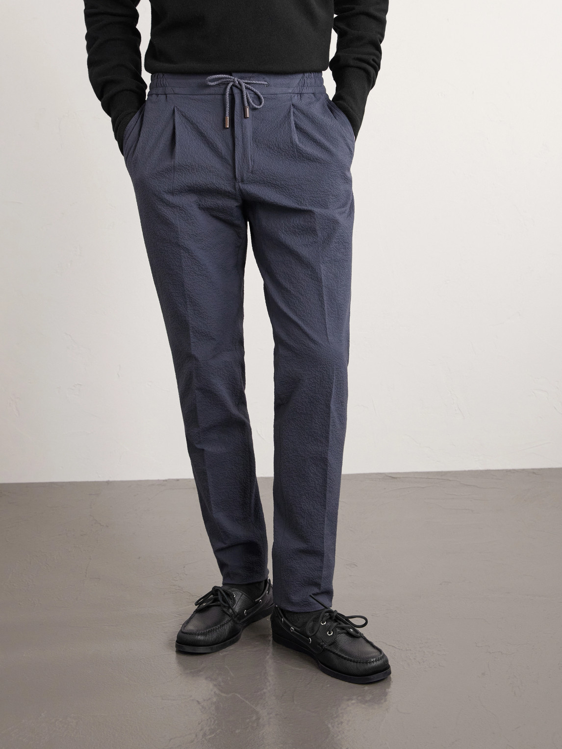  Slowear - Tapered Cotton-blend Seersucker Trousers - Men - Gray - It 44 