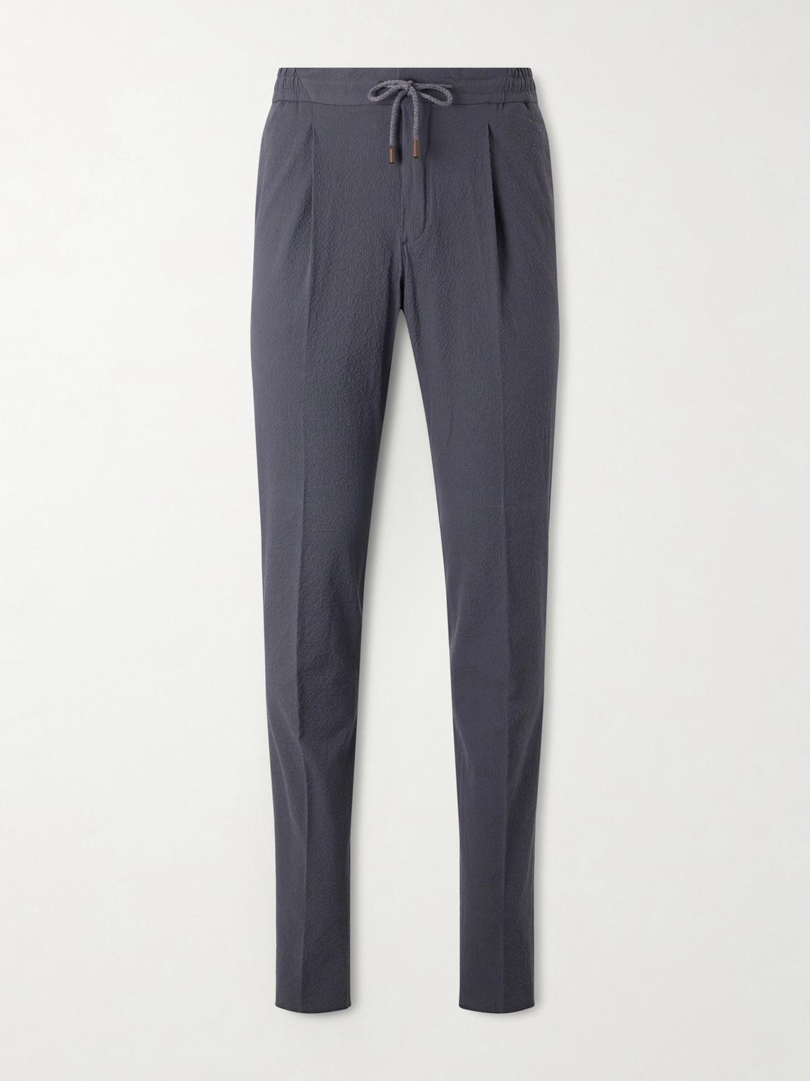 Slowear Tapered Cotton-Blend Seersucker Trousers IT 56