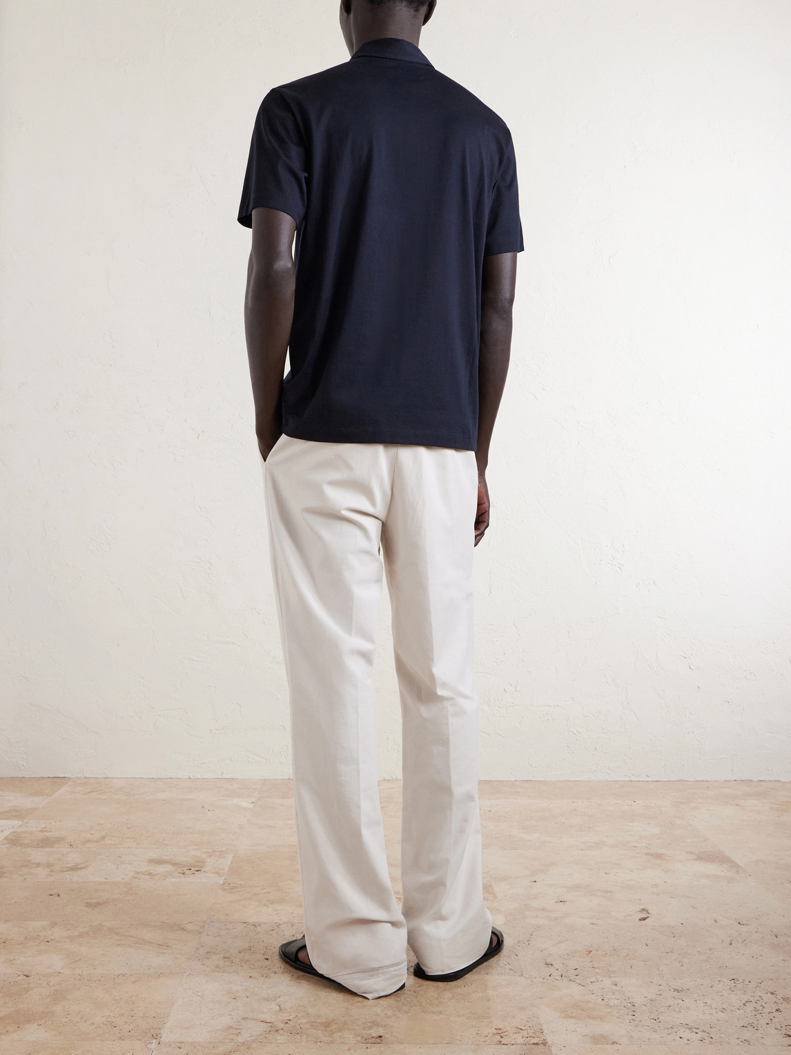 Cotton And Silk-Blend Jersey Polo Shirt