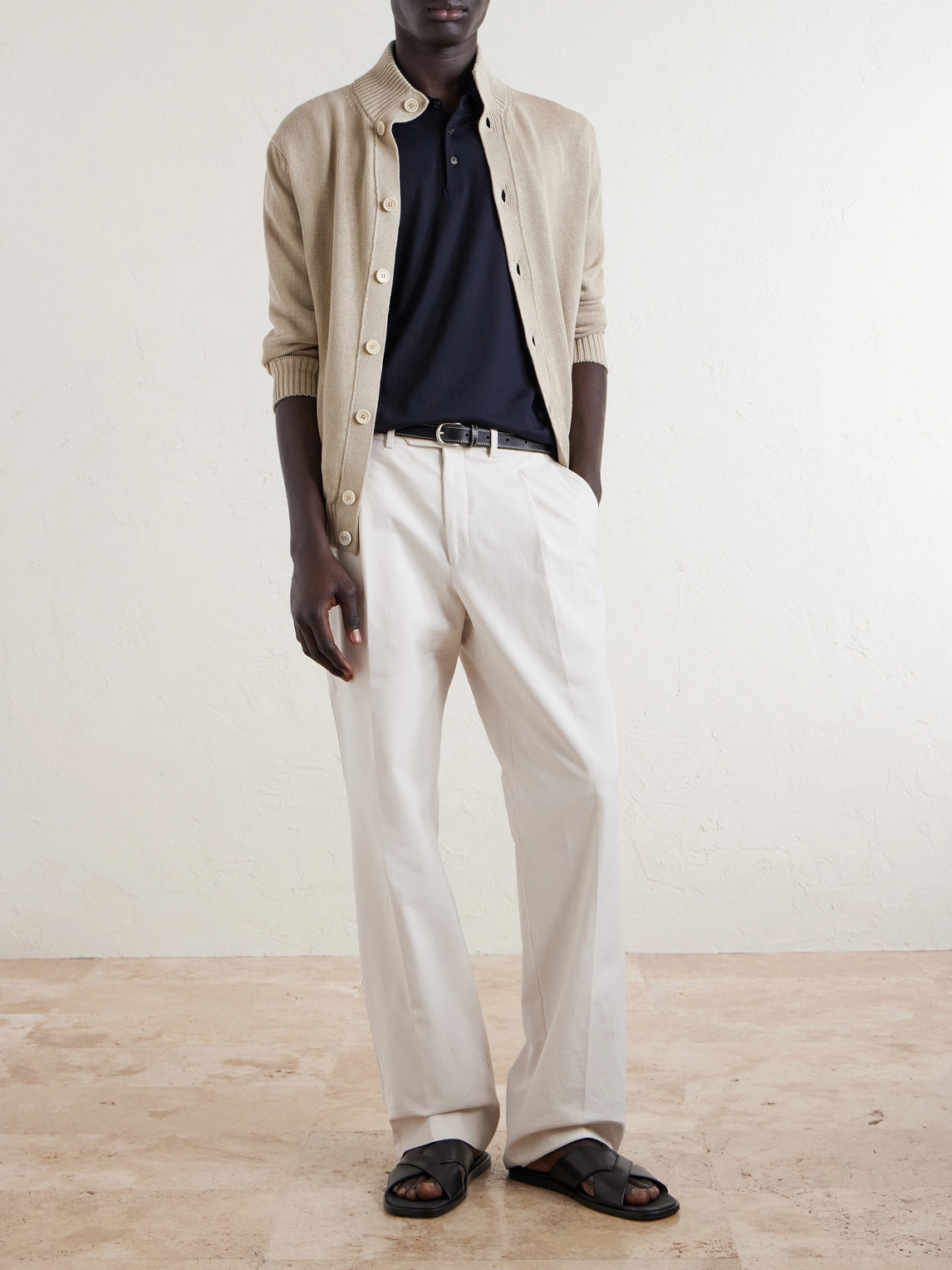 Cotton And Silk-Blend Jersey Polo Shirt