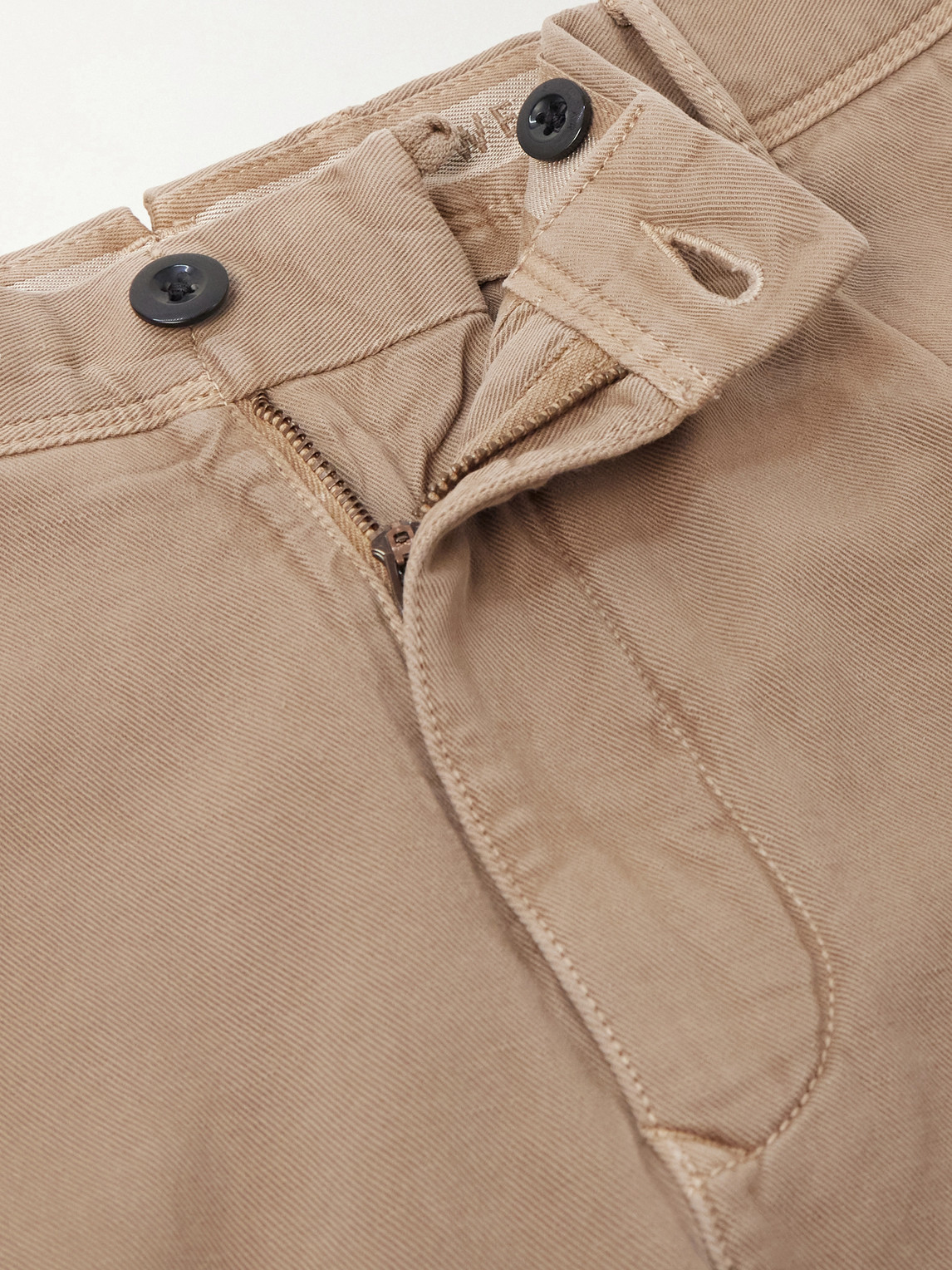 Tapered Pleated Cotton-Blend Gabardine Trousers