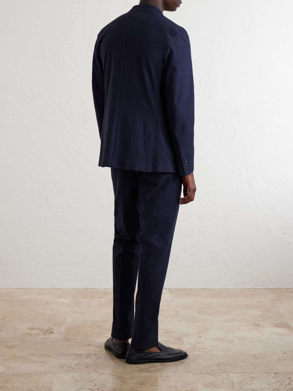  Slowear - Seersucker Suit Jacket - Men - Blue - It 46 