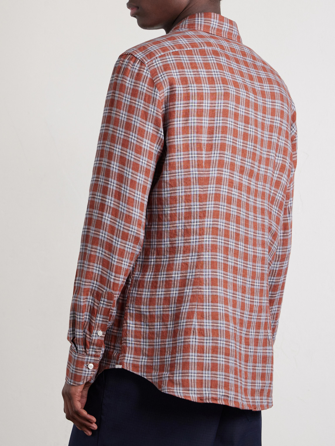  Slowear - Checked Linen Shirt - Men - Red - Eu 38 