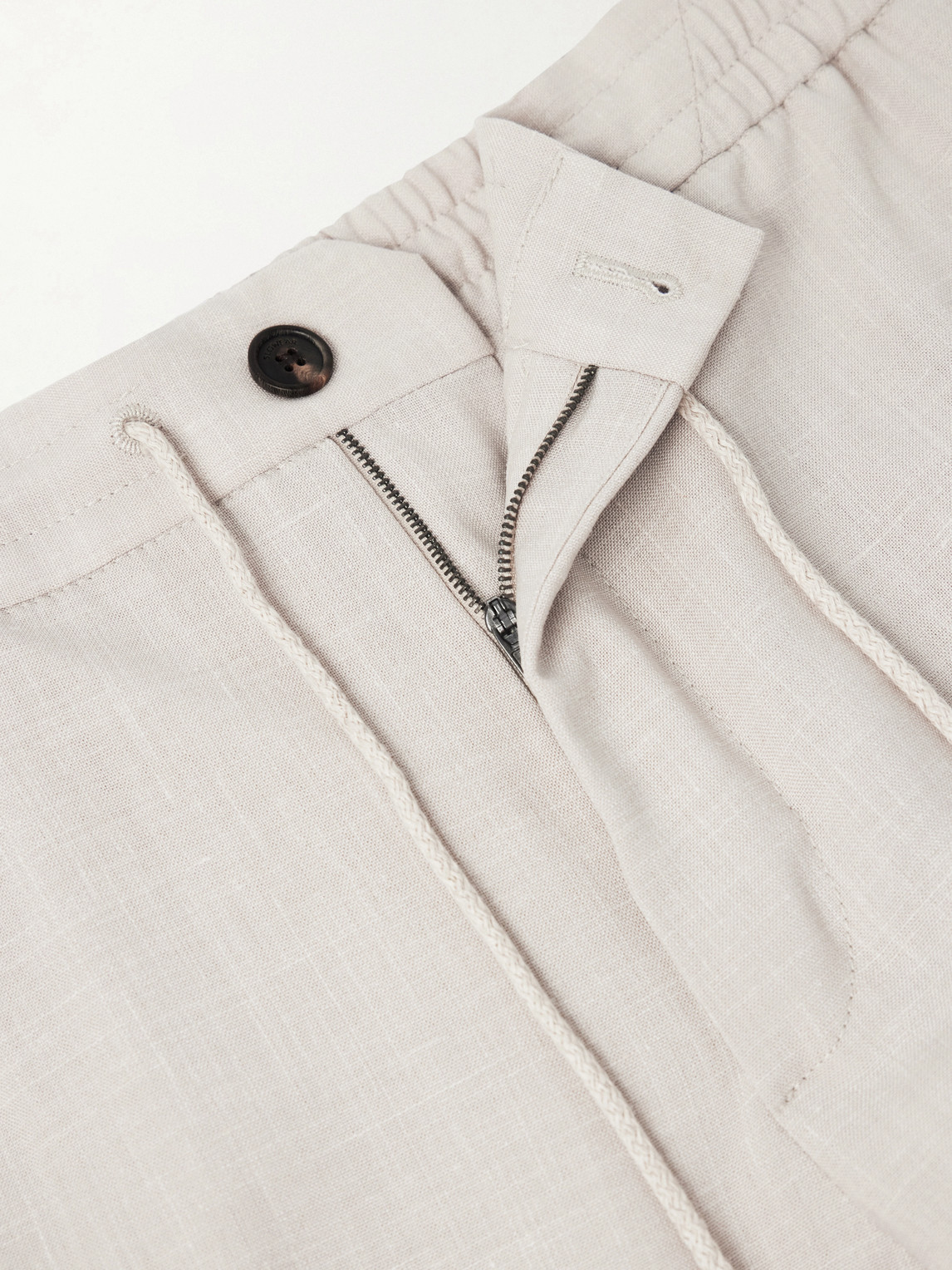 Straight-Leg Pleated Virgin Wool