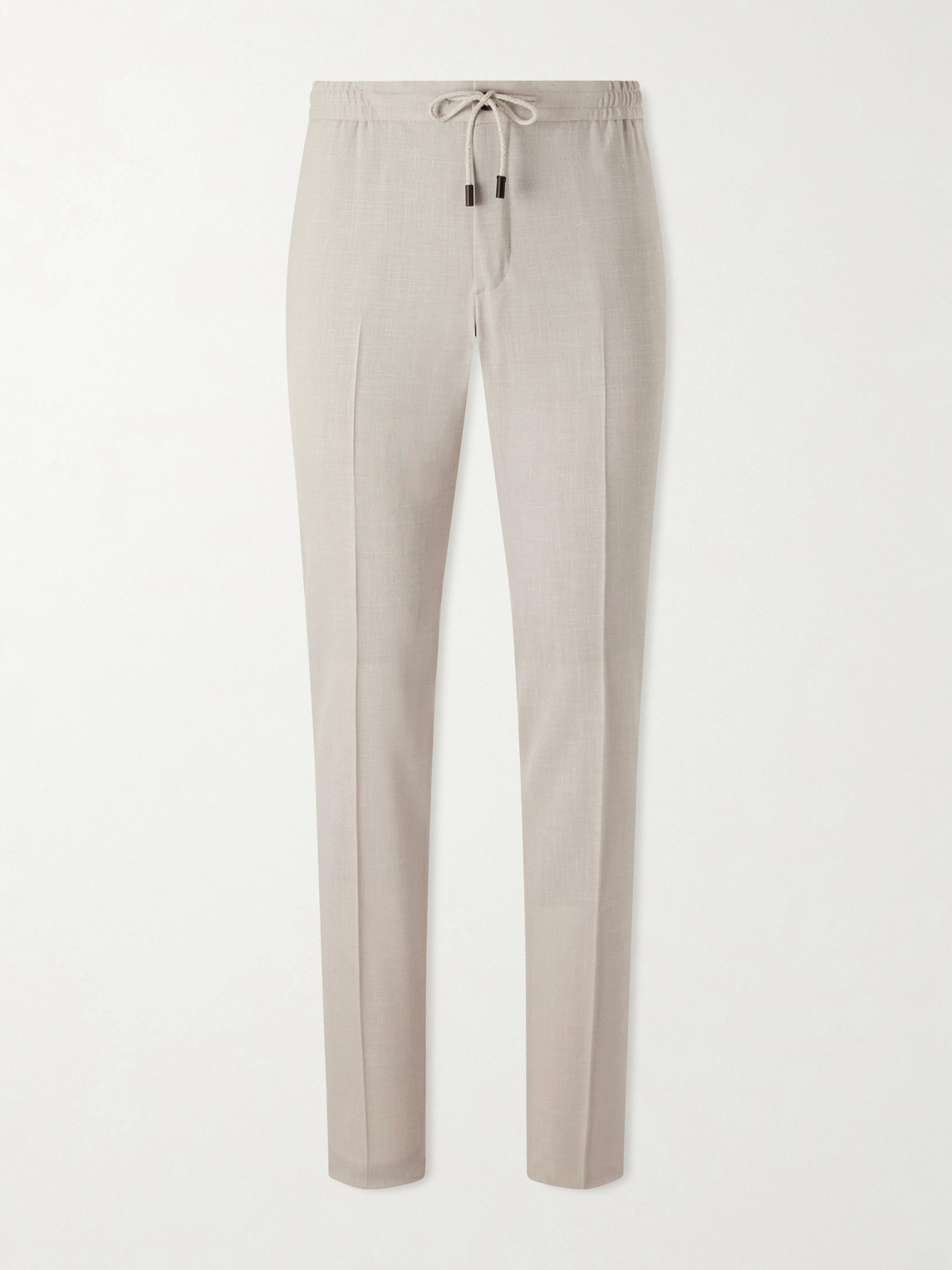 Slowear Straight-Leg Pleated Virgin Wool, Silk and Linen-Blend Trousers IT 46