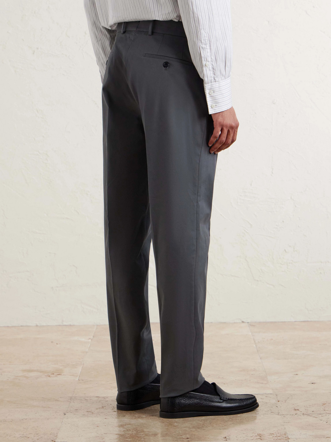 Tapered Stretch-Cotton Trousers