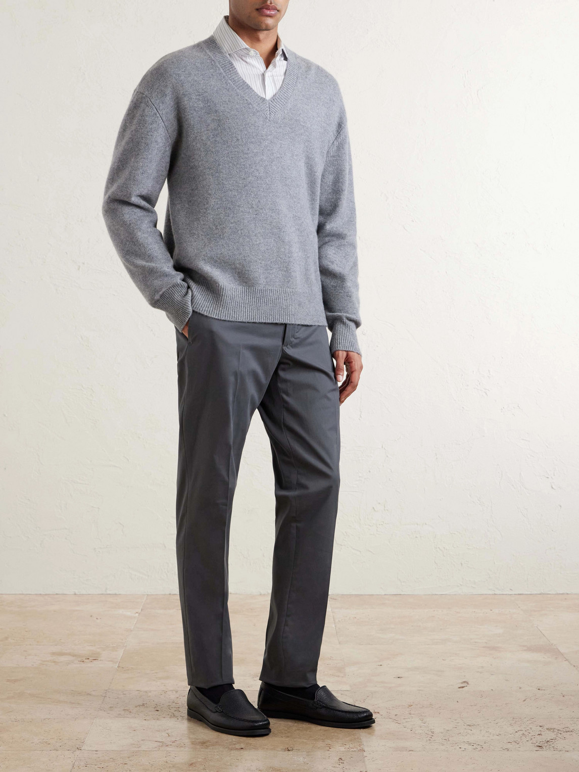 Tapered Stretch-Cotton Trousers