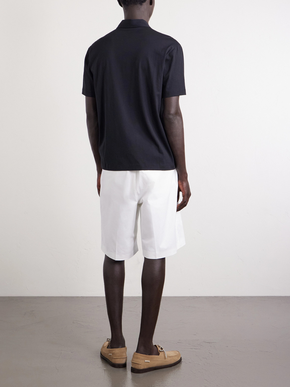 Cotton And Silk-Blend Jersey Polo Shirt