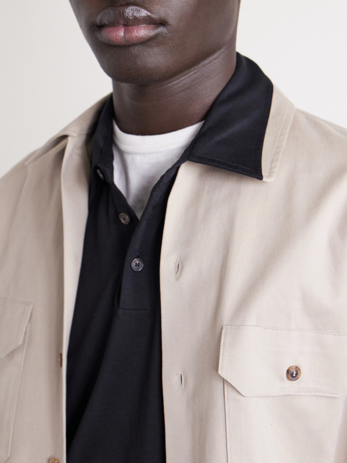 Cotton And Silk-Blend Jersey Polo Shirt