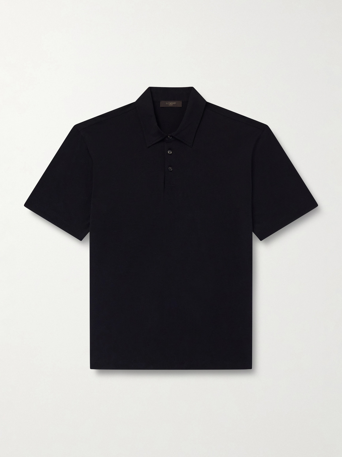 Slowear Cotton And Silk-blend Jersey Polo Shirt In Black