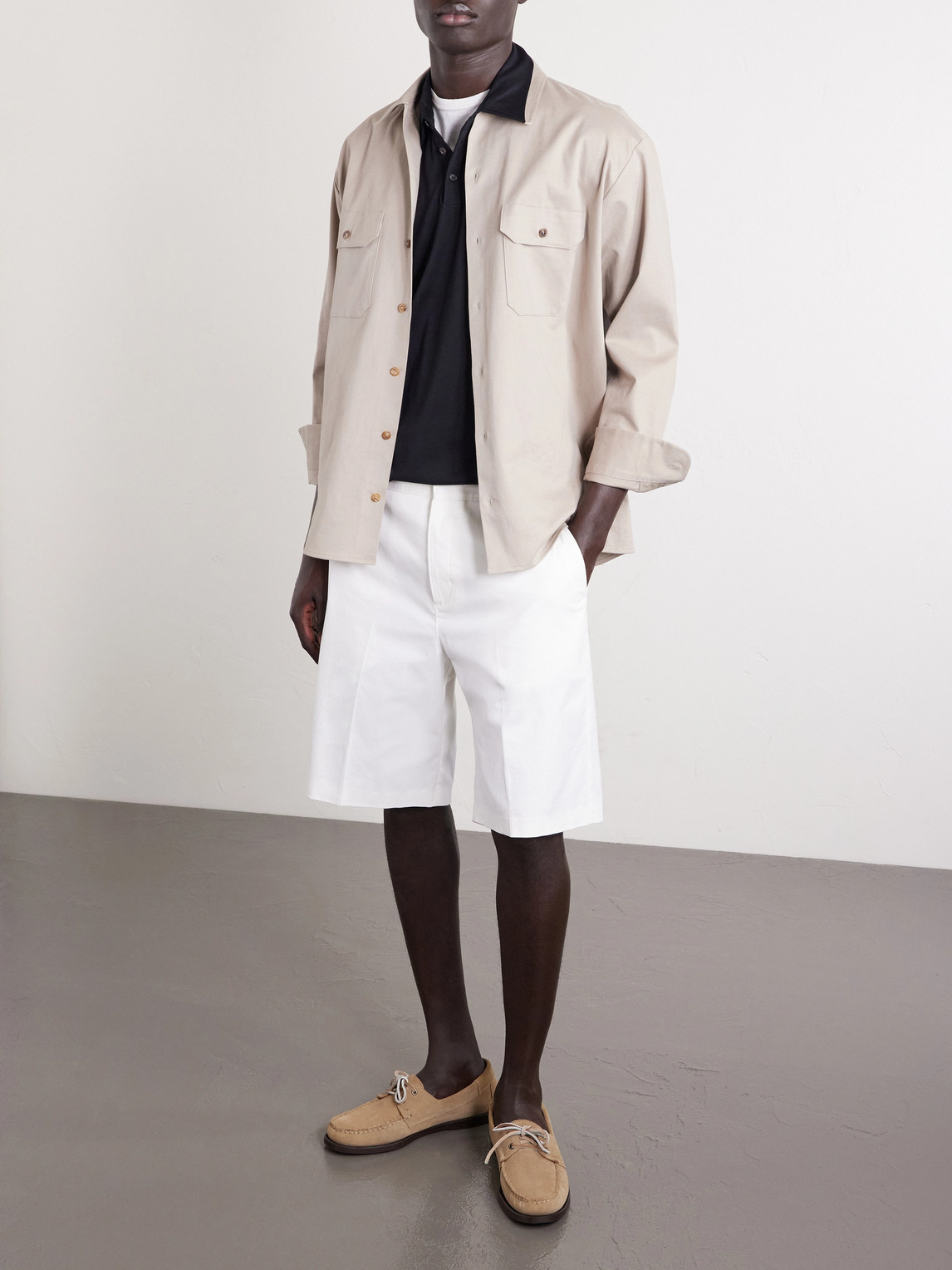 Cotton And Silk-Blend Jersey Polo Shirt