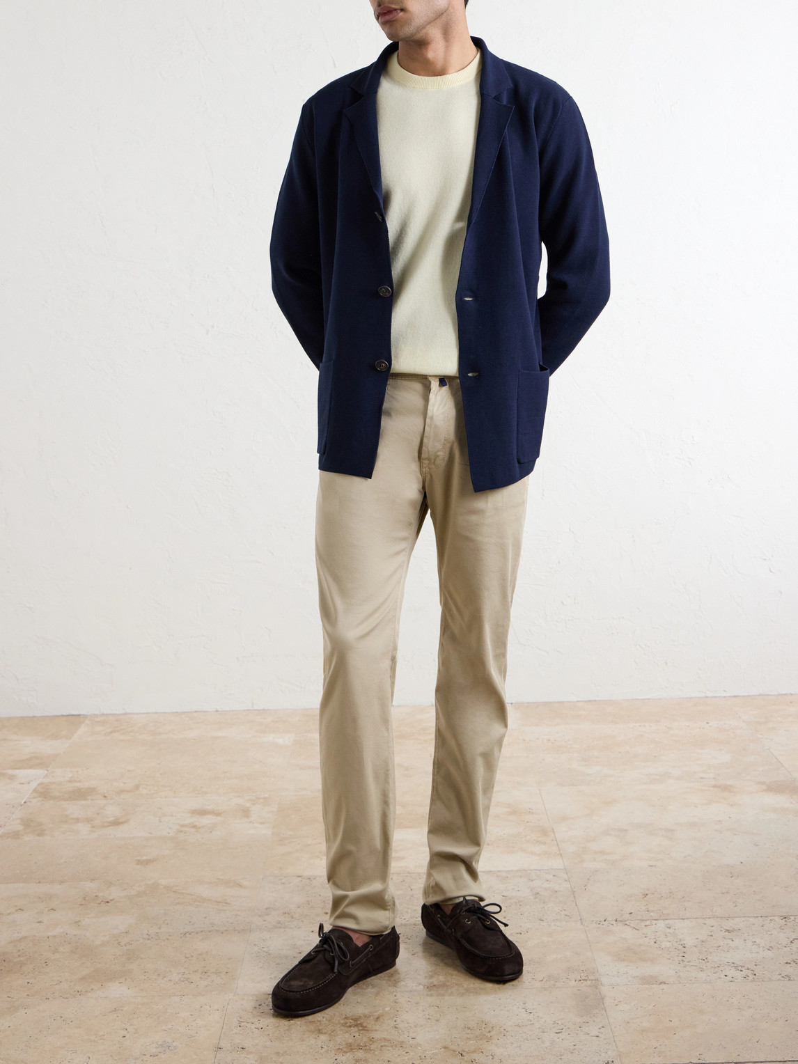 Stretch Cotton-Blend Gabardine Trousers Slim-Fit