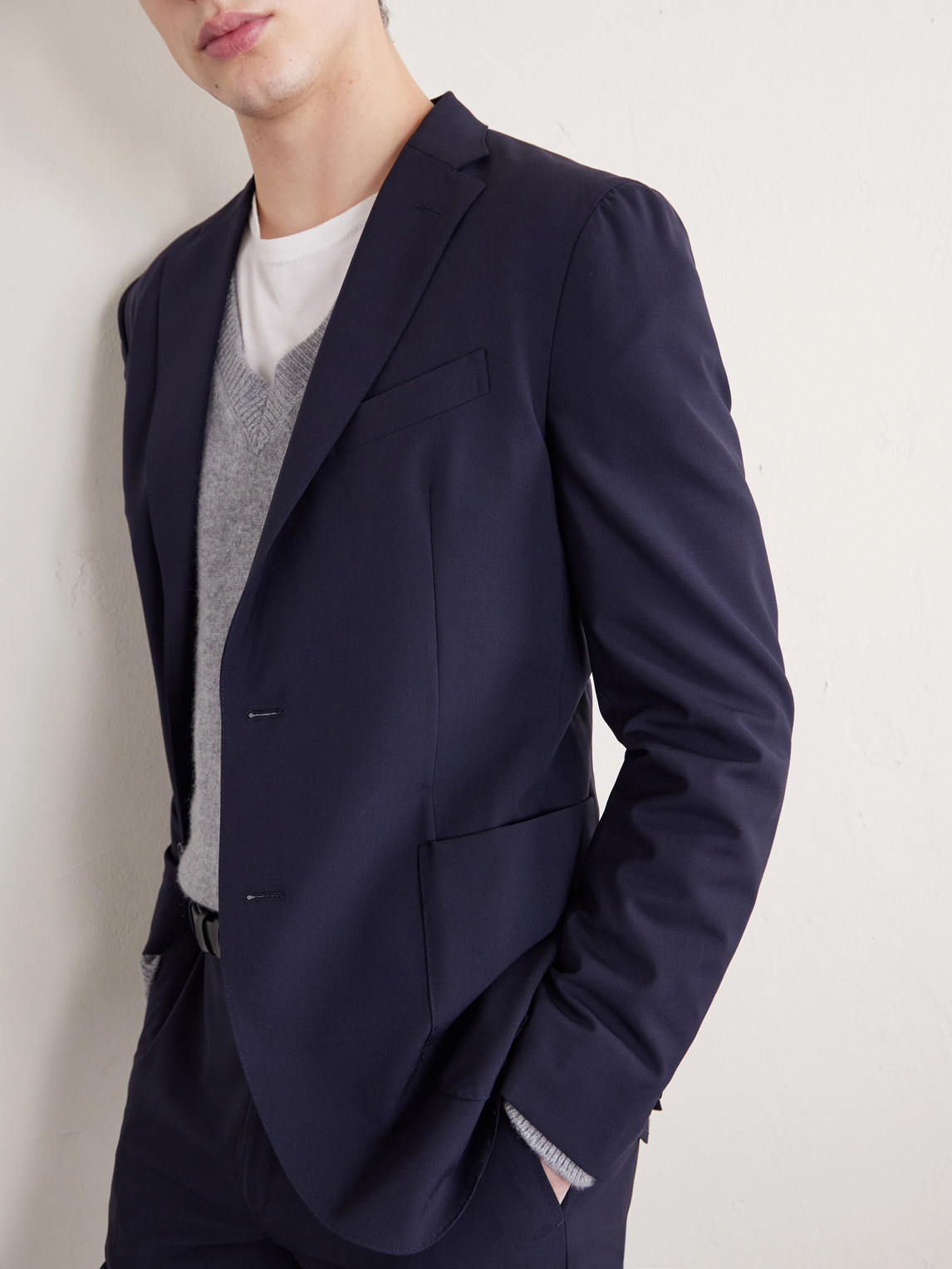 Slowear Wool-blend Suit Jacket In Blue